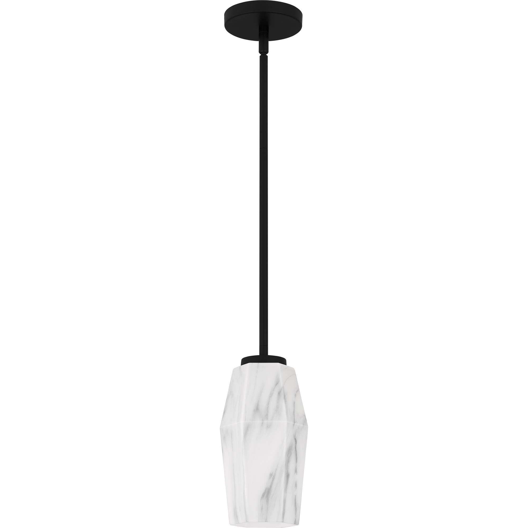 Shown in Matte Black finish and Marble Glass shade