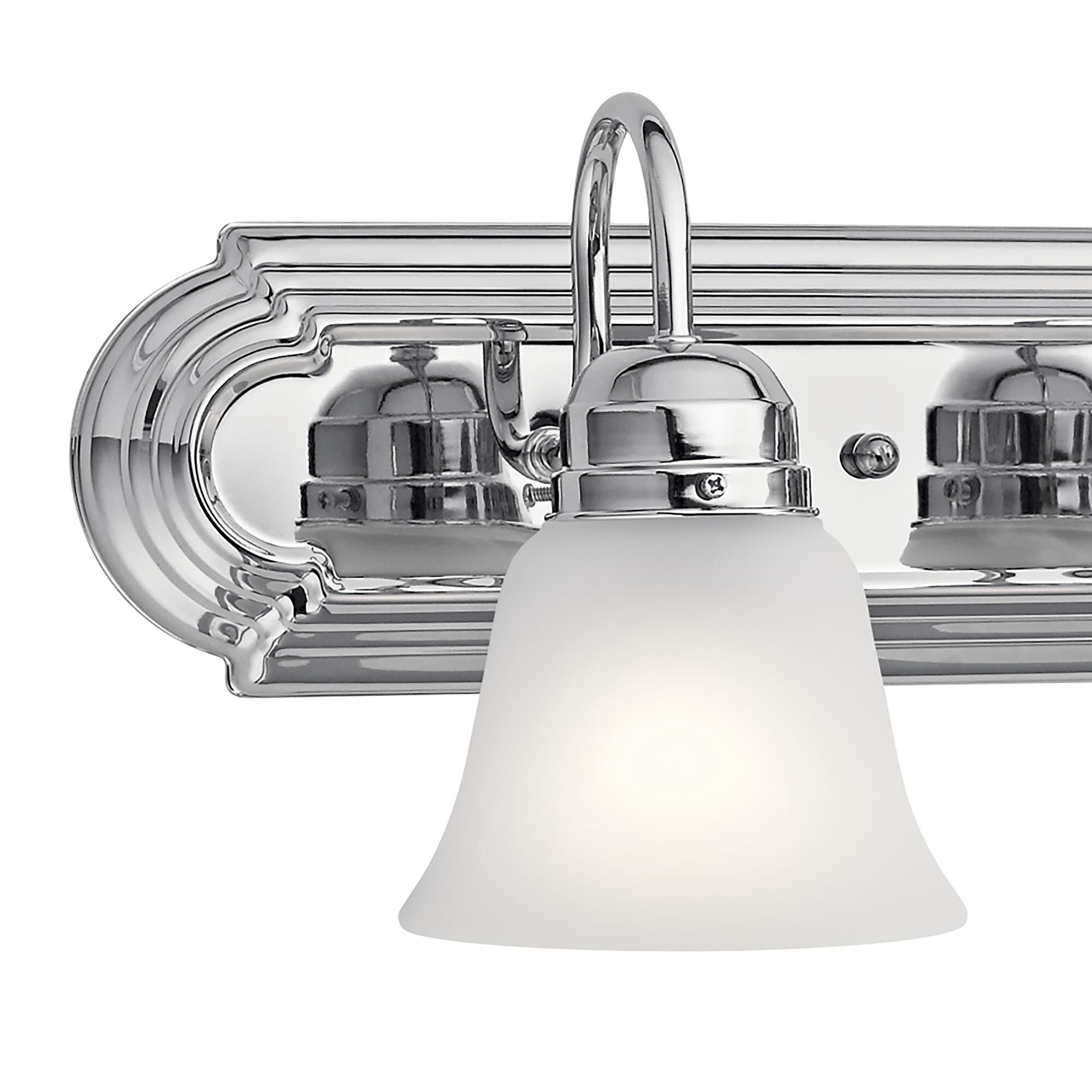 Shown in Chrome finish and Satin Etched glass