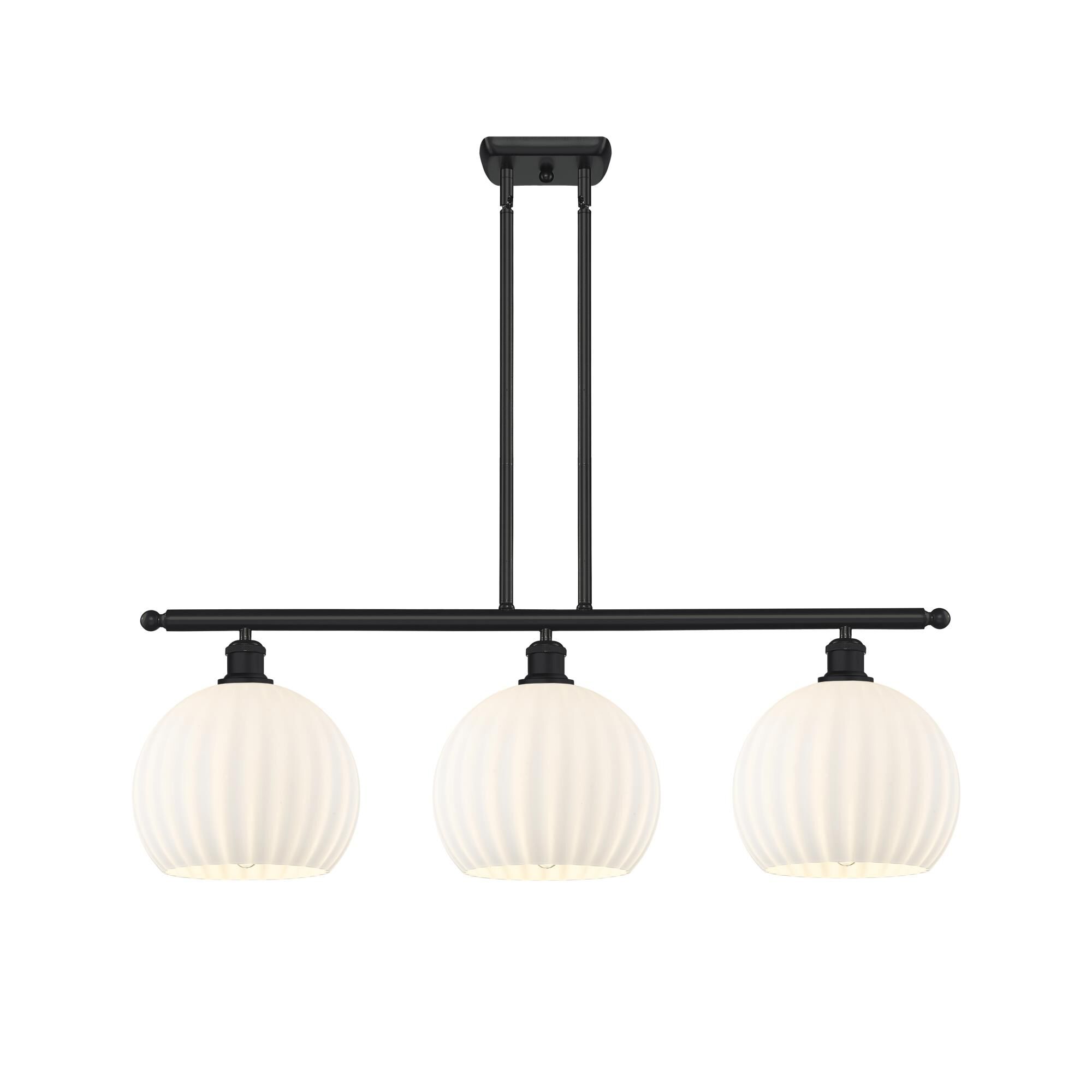 Shown in Matte Black finish and White Venetian glass