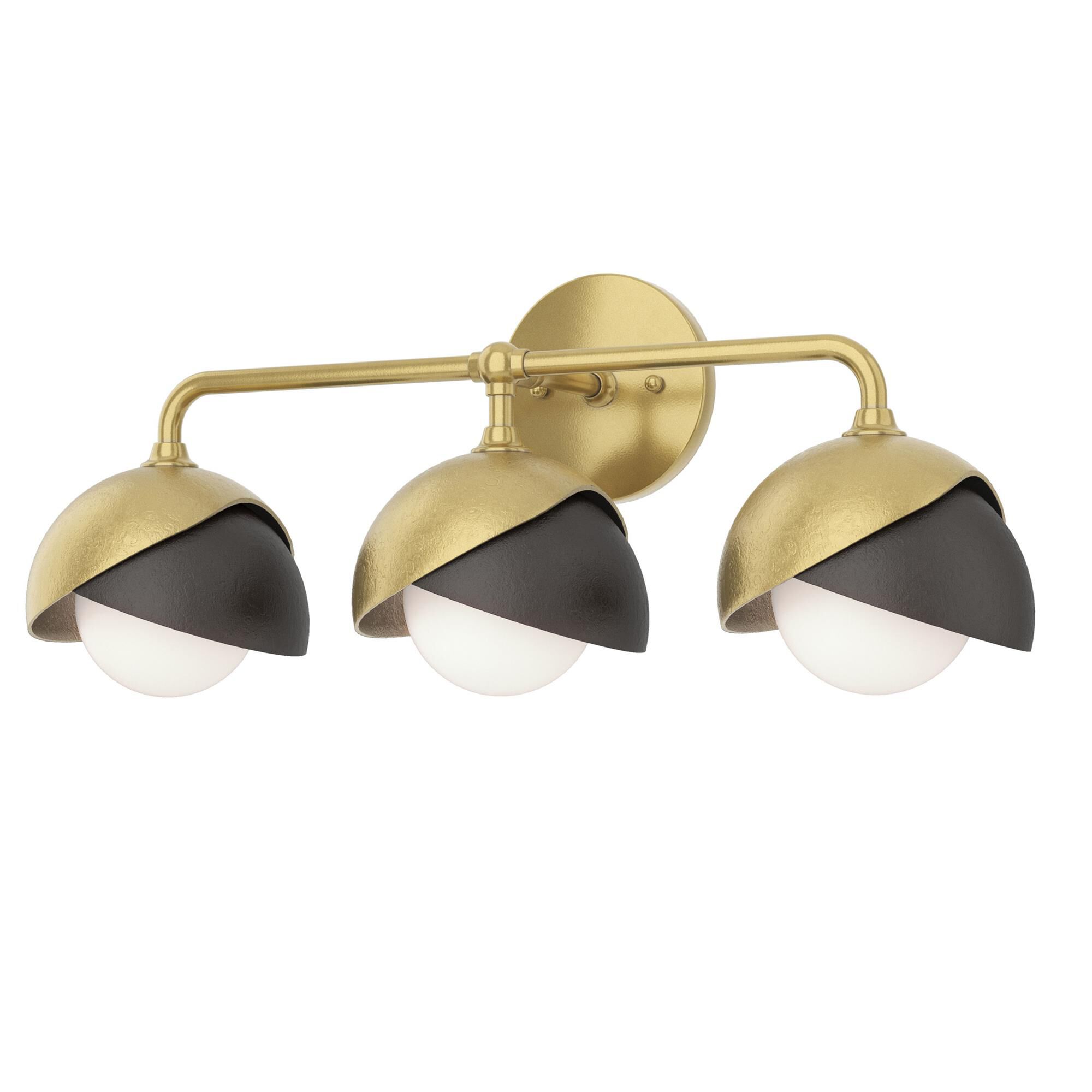 Shown in Modern Brass finish and Opal glass and Oil Rubbed Bronze accent