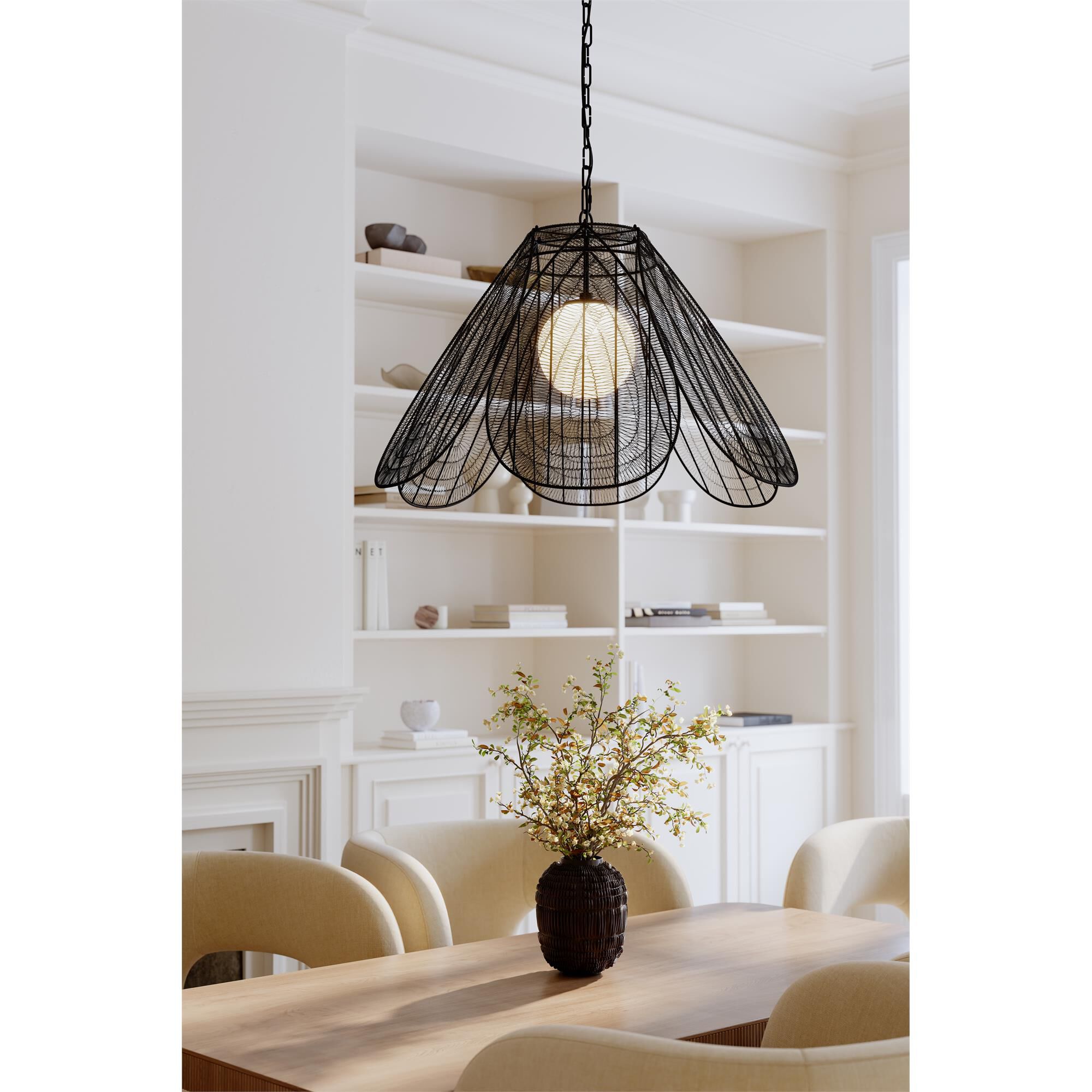 Shown in Dark Matte Black finish and Opal glass