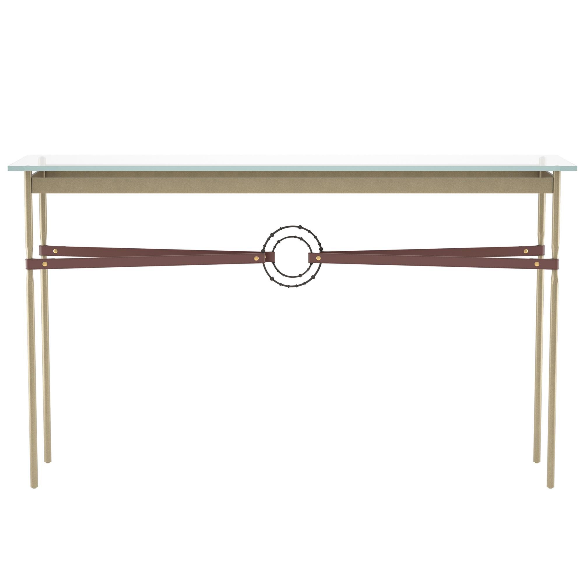 Shown in Soft Gold finish and Oil Rubbed Bronze with Leather British Brown  accent