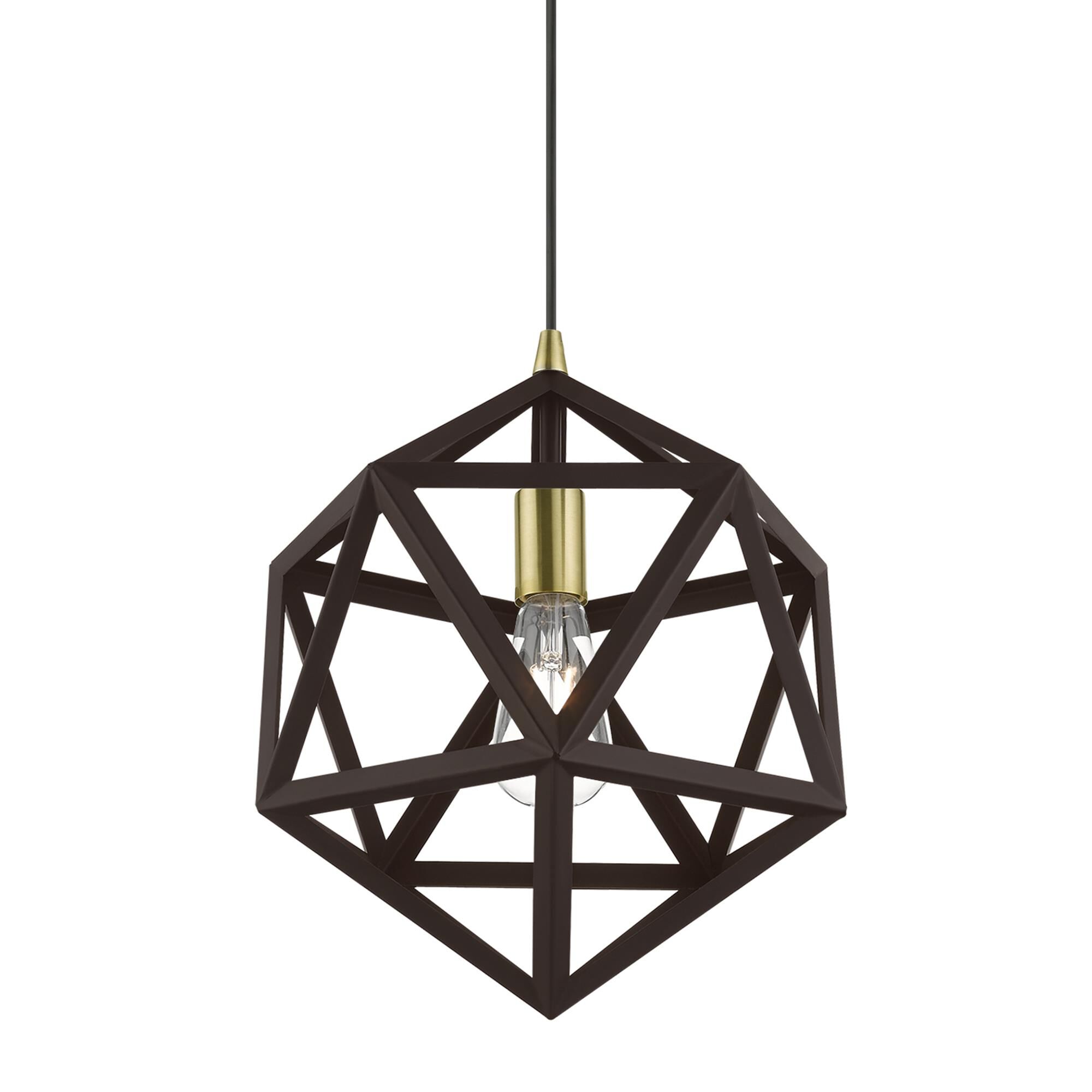 Shown in Bronze with Antique Brass Accents finish and Bronze Metal shade
