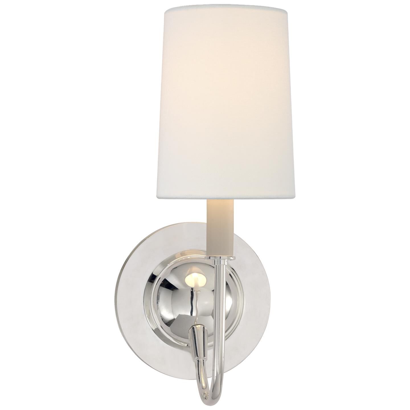 Shown in Polished Silver finish and Linen shade