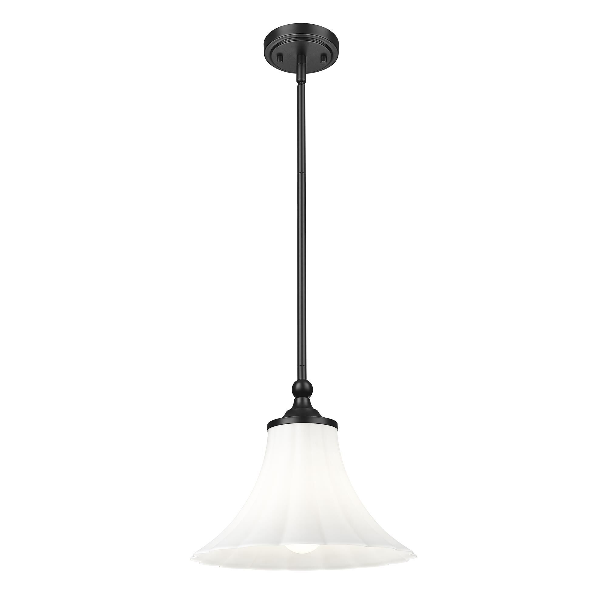 Shown in Matte Black finish and Opal Etched glass