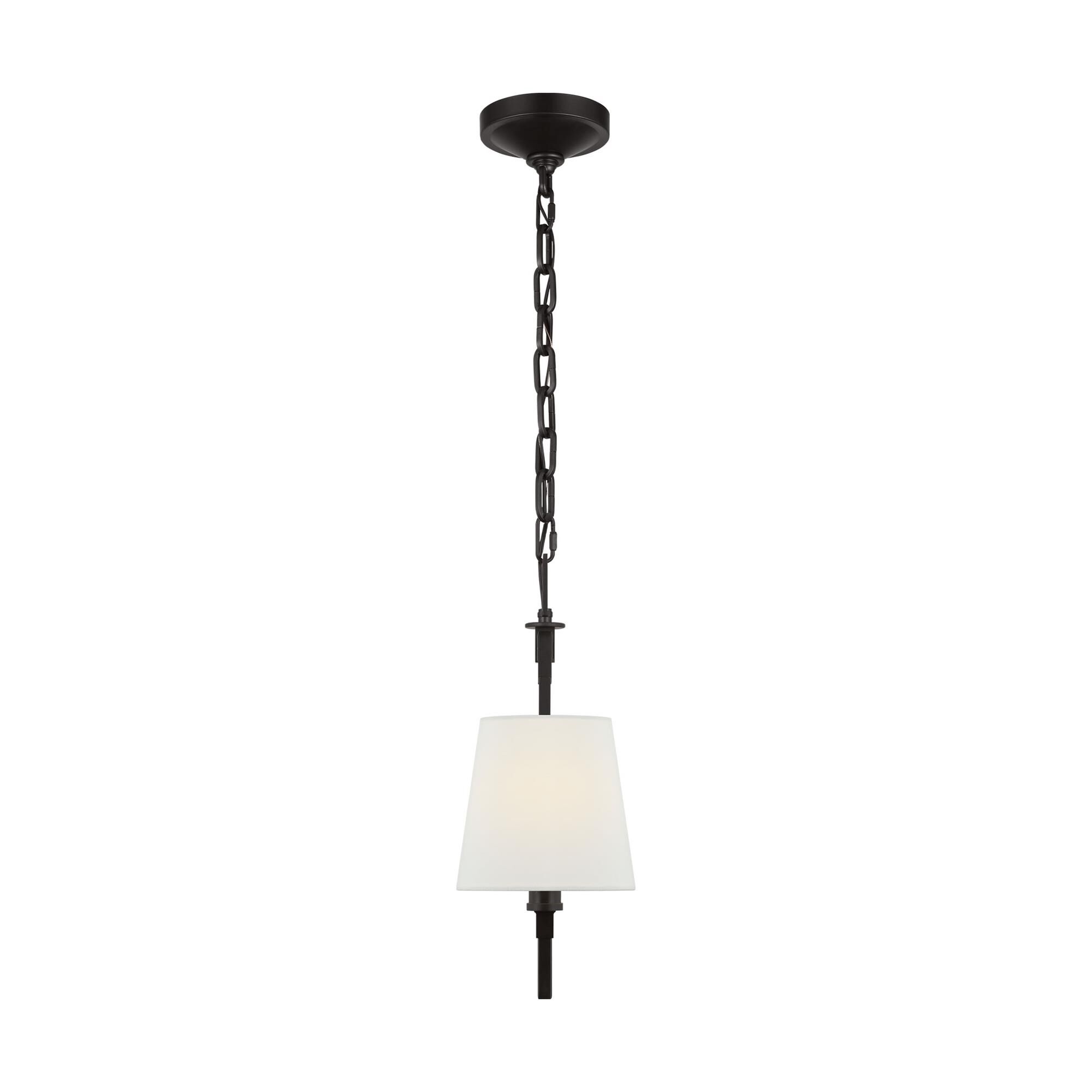 Shown in Aged Iron finish and White Linen shade