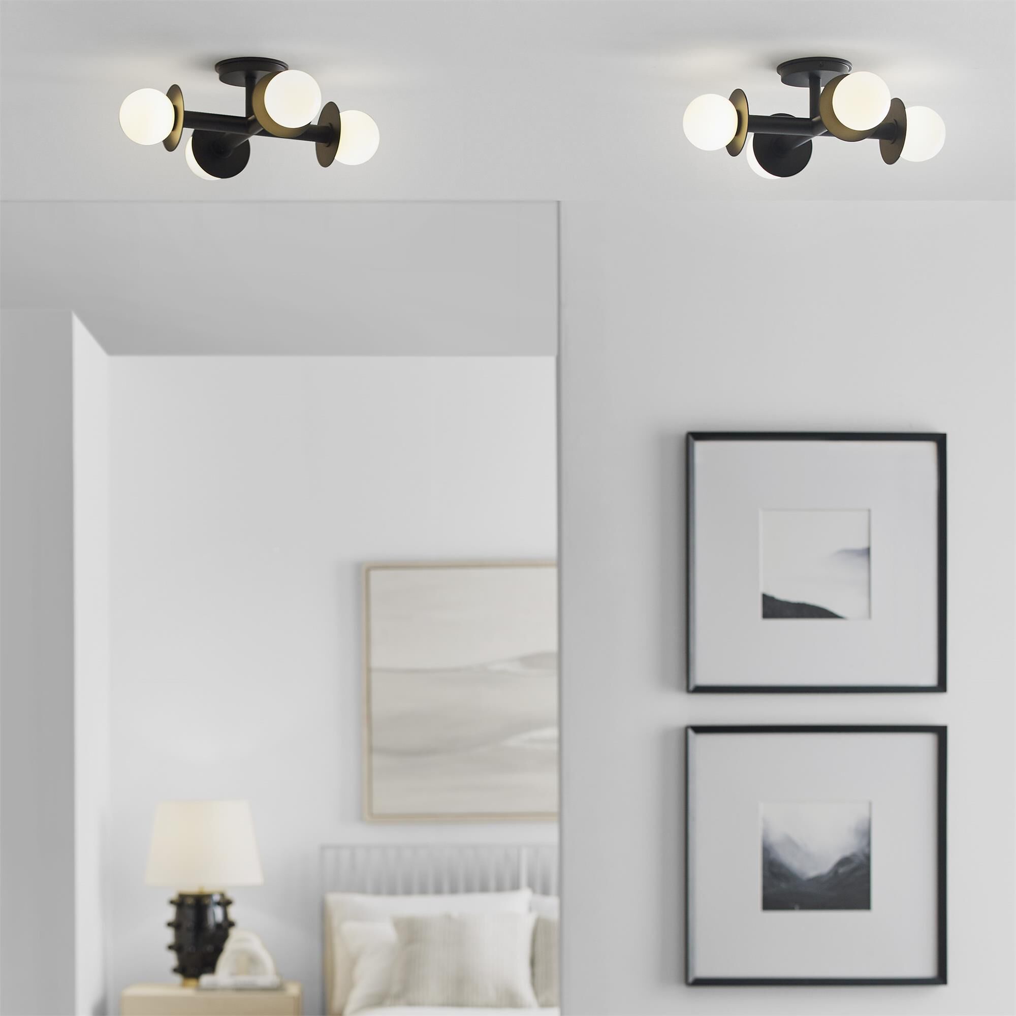 Kelly Wearstler Nodes 18 Inch 4 Light Semi Flush Mount,