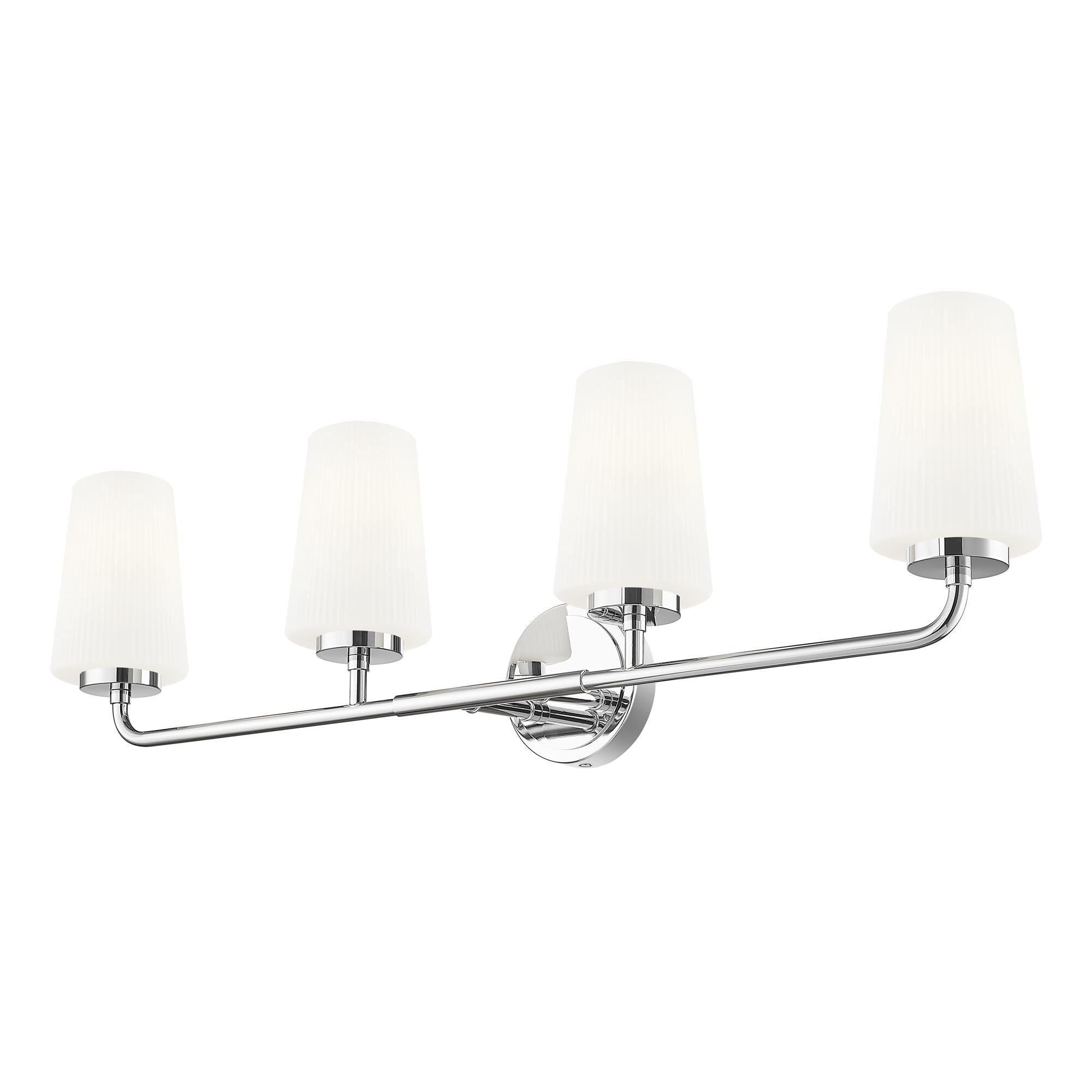 Shown in Chrome finish and Matte Opal glass and Matte Opal shade