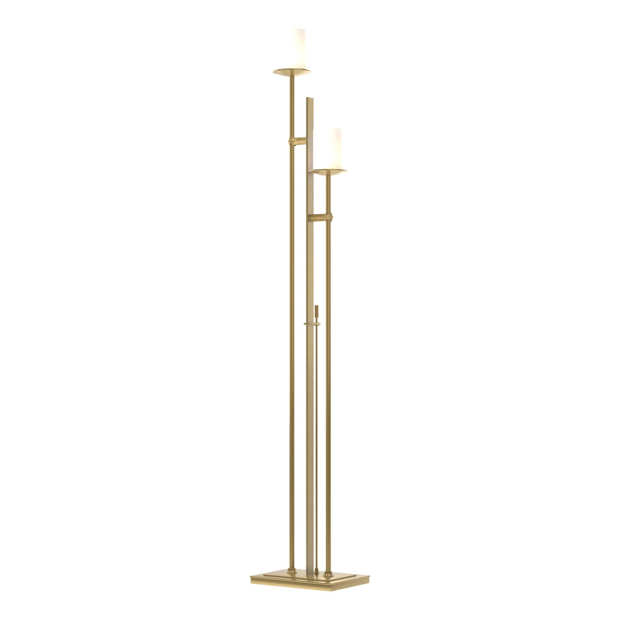 Shown in Modern Brass finish and Opal glass