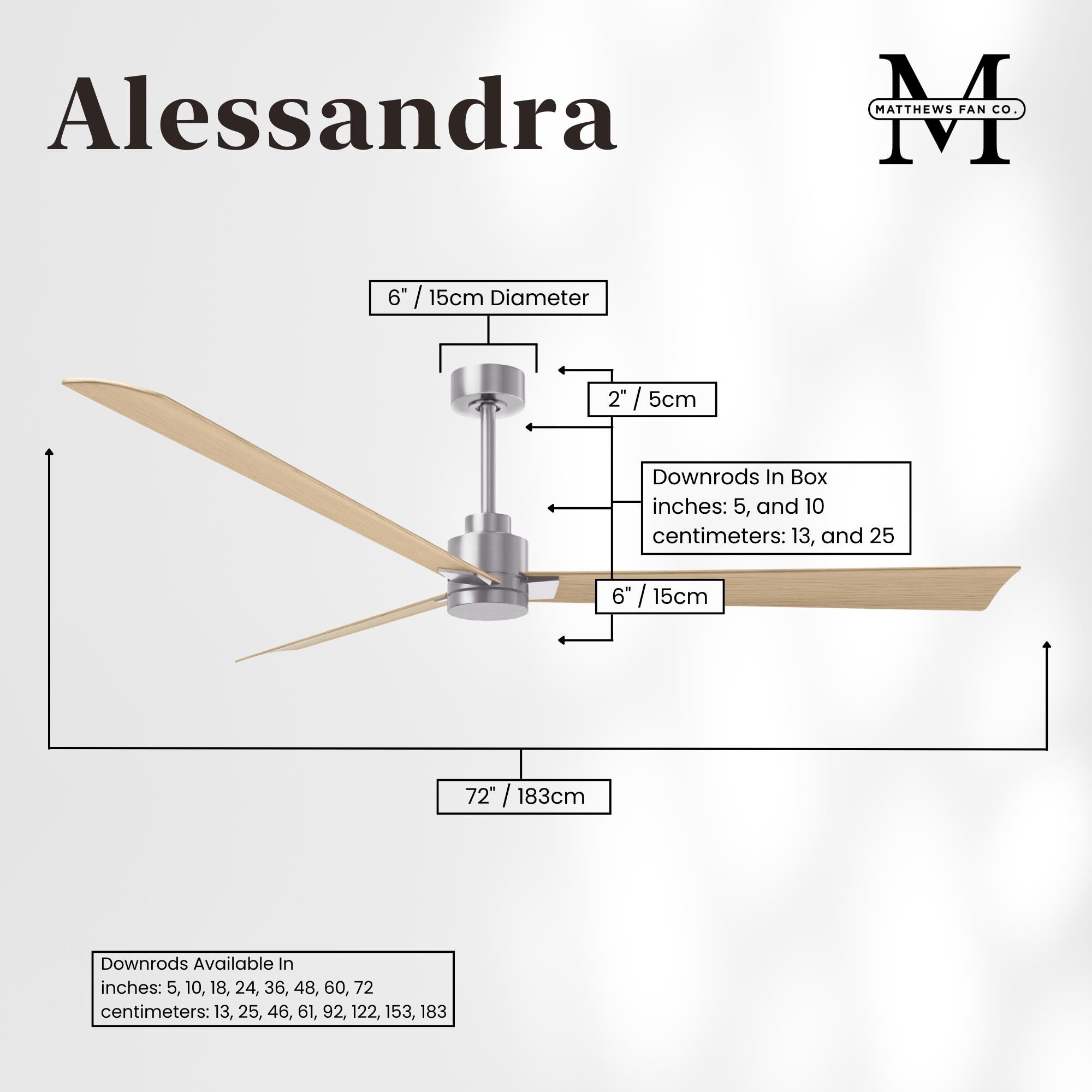Alessandra 72 Inch Ceiling Fan by Matthews Fan Company