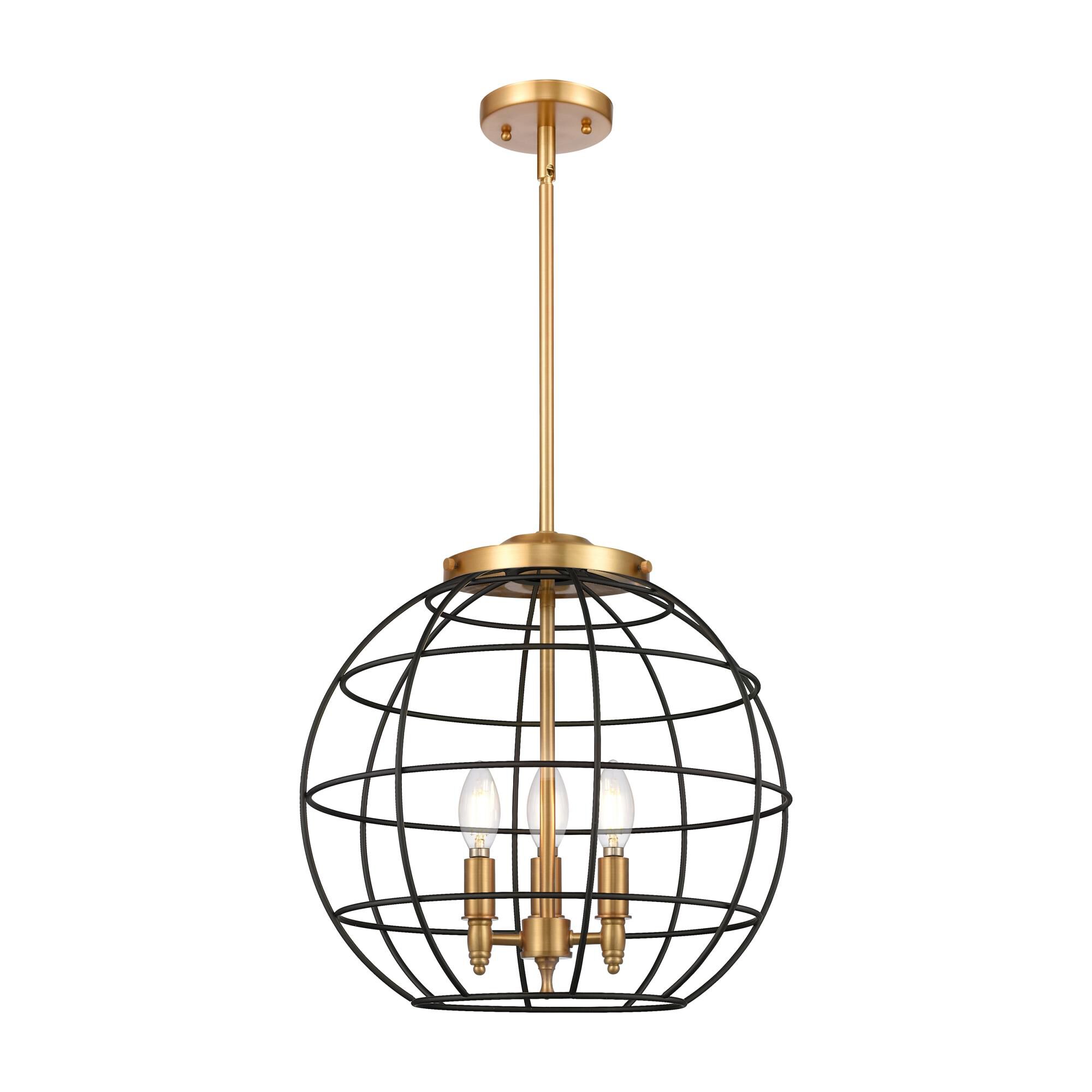 Shown in Satin Gold finish and Matte Black shade