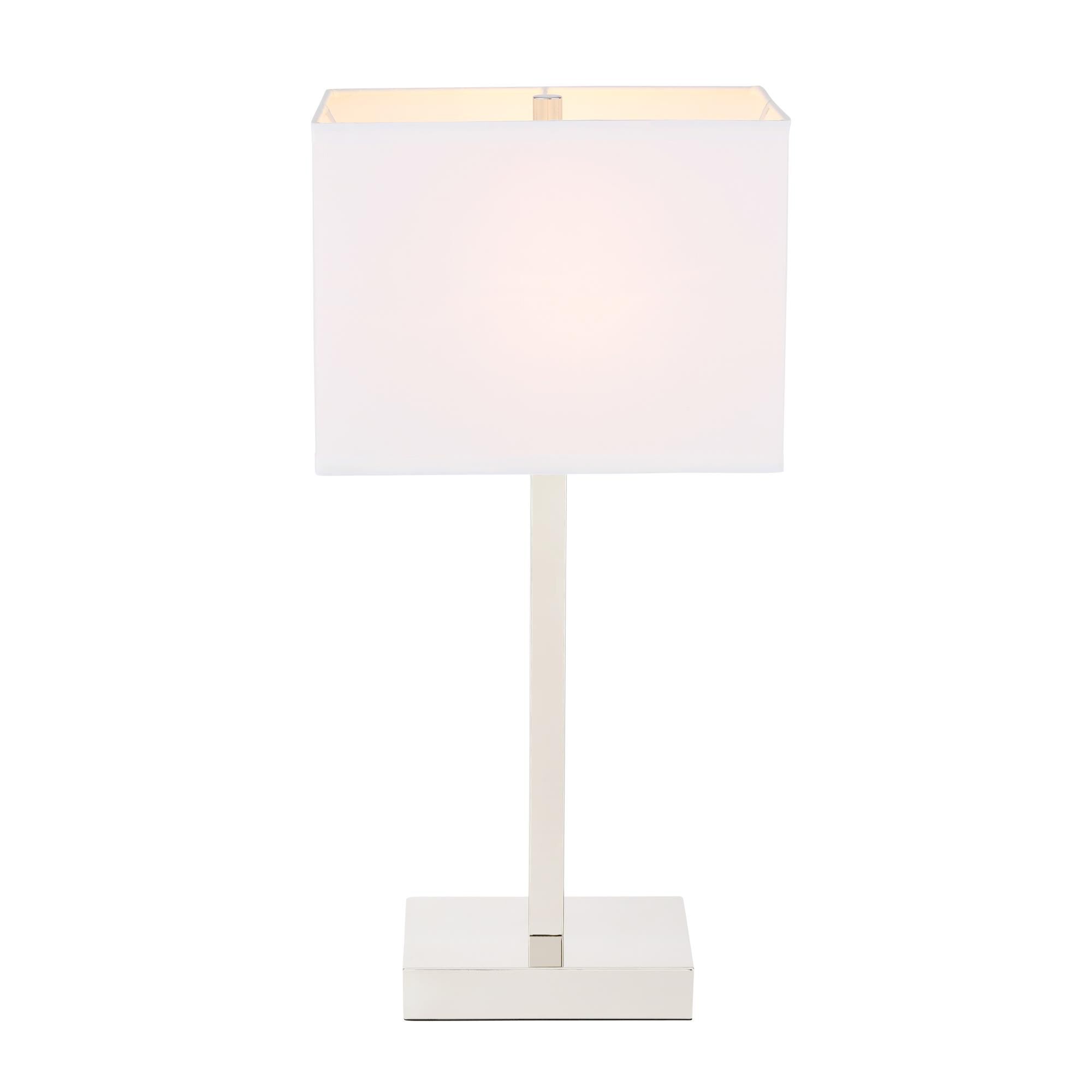 Shown in Polished Nickel finish and Fabric - Off White shade