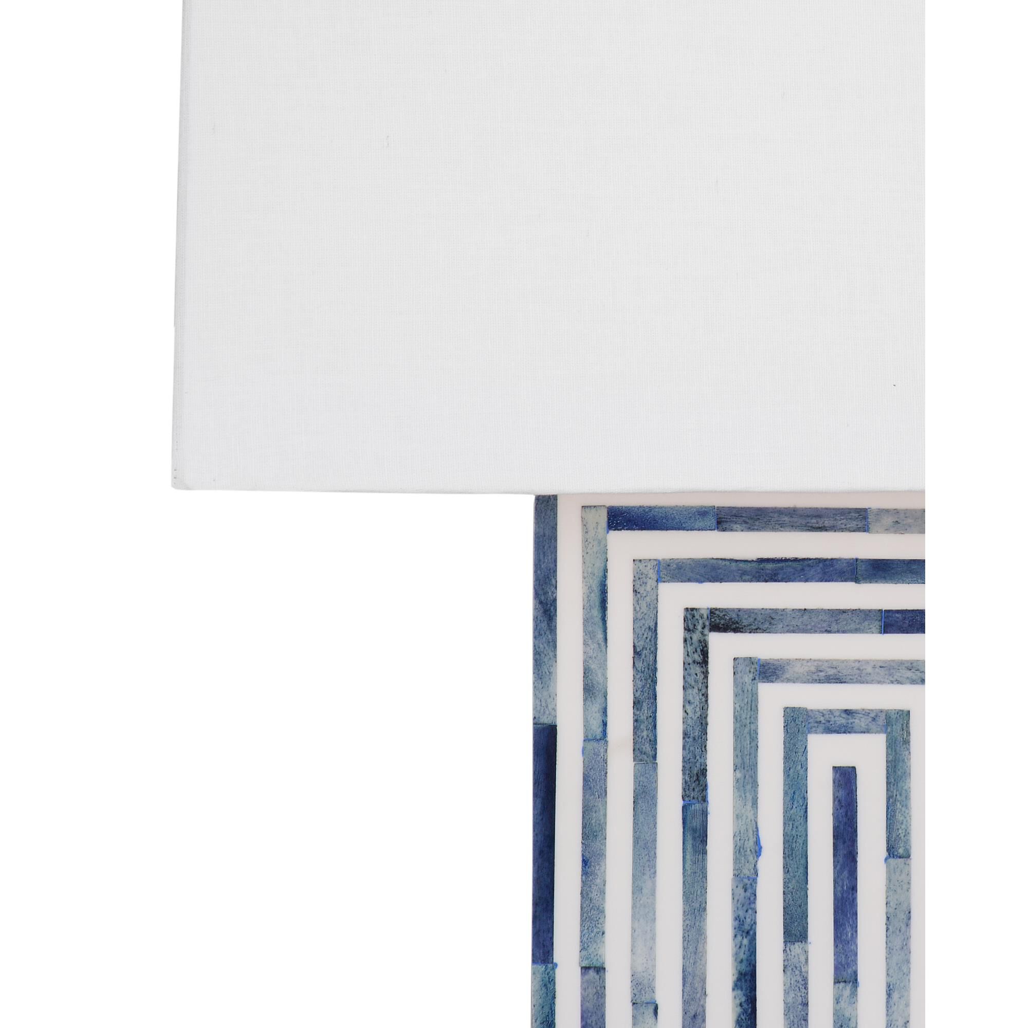 Shown in Blue and White finish and White shade