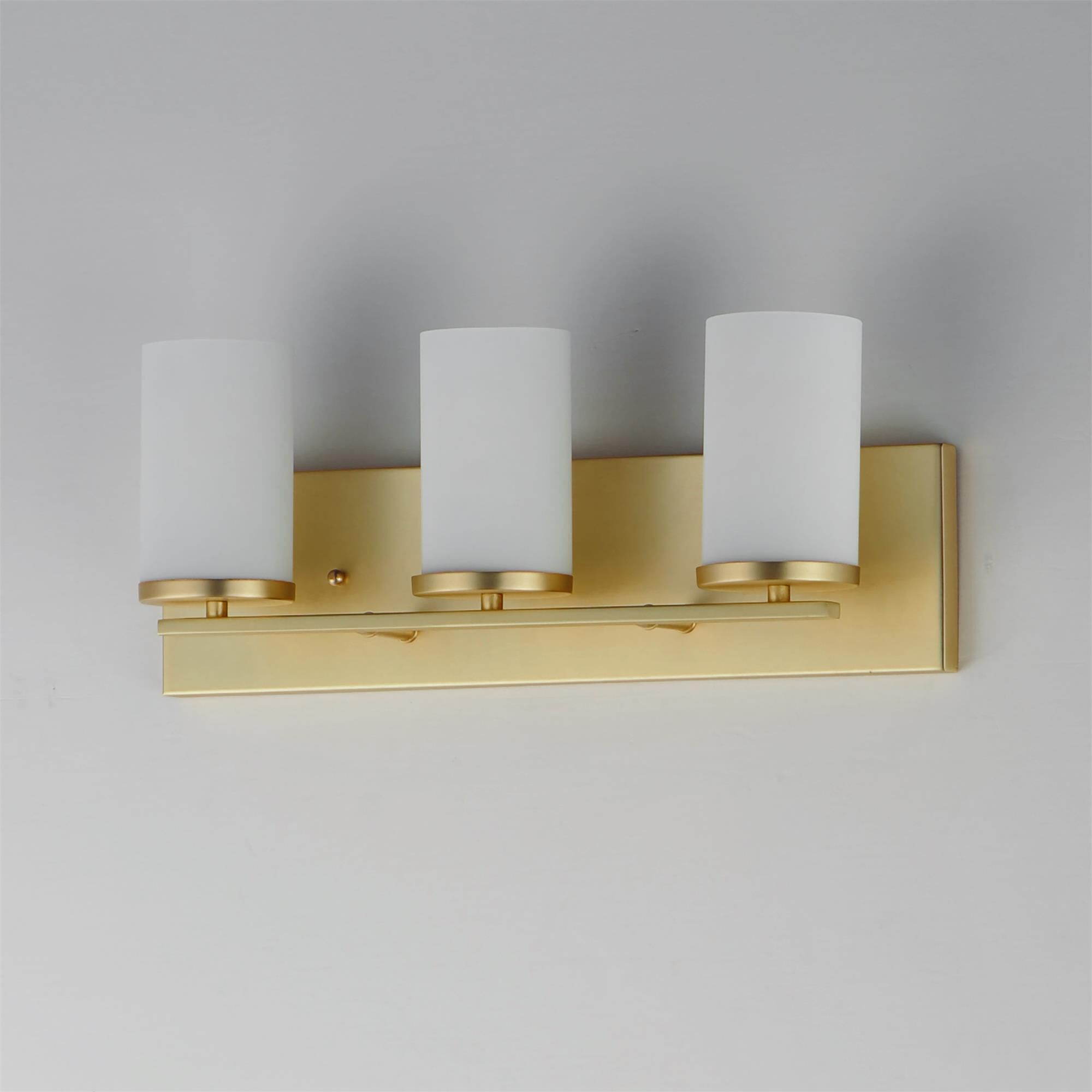 Shown in Satin Brass finish and Satin White glass and Satin White Glass shade