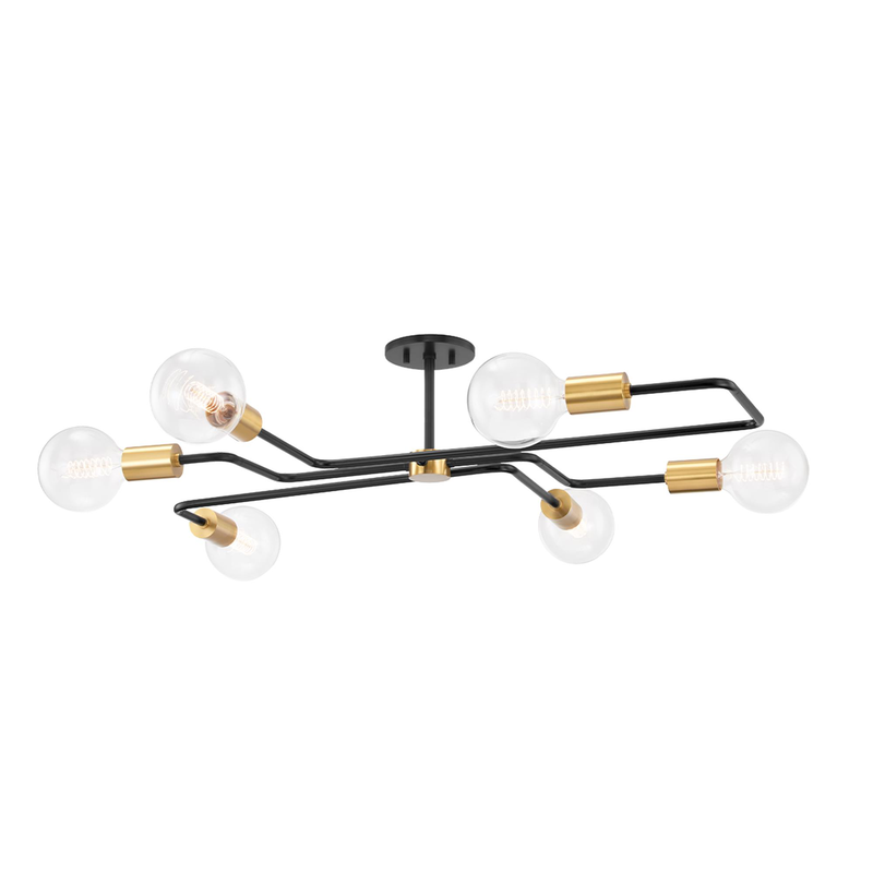 Jena 40 Inch 6 Light Semi Flush Mount by Mitzi