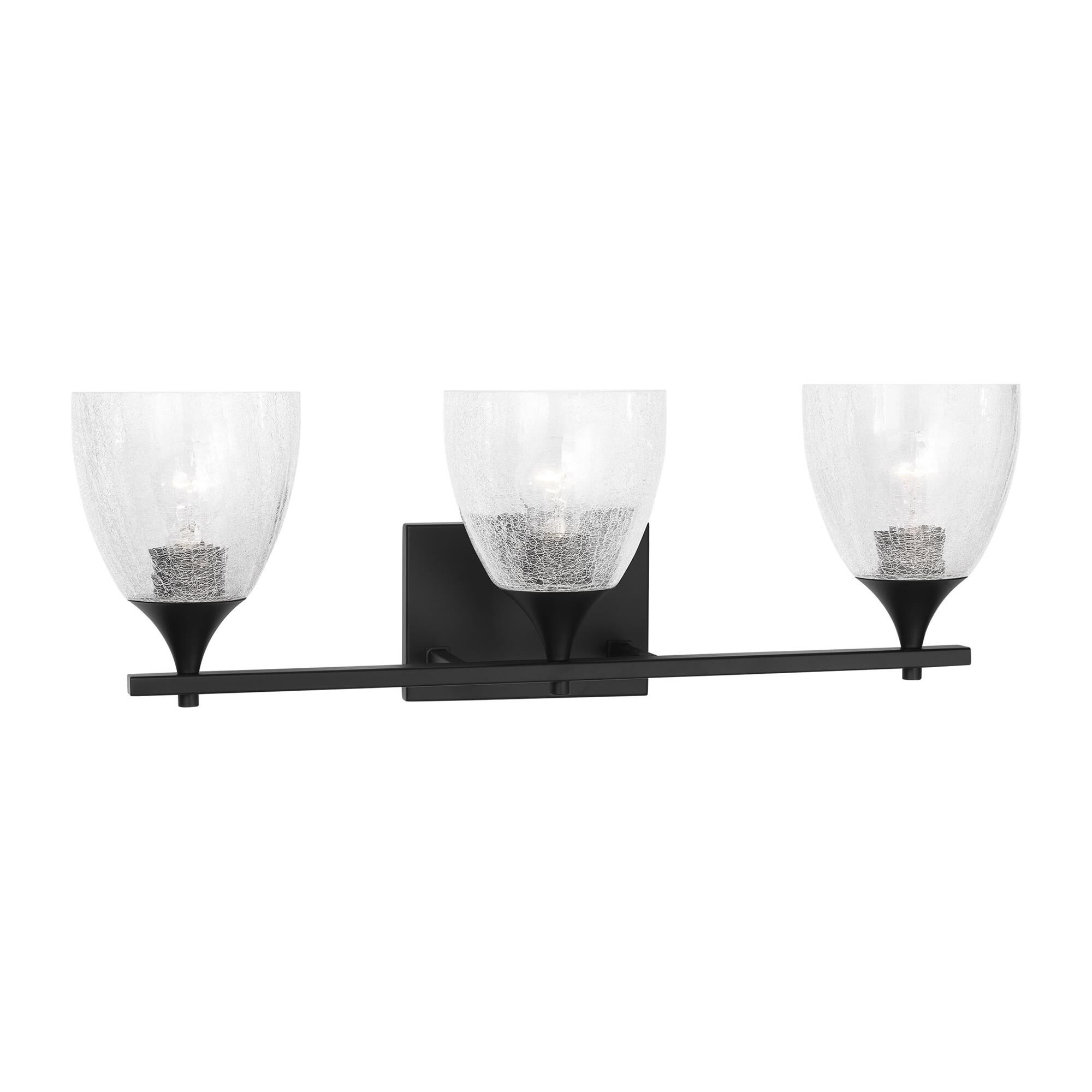 Shown in Midnight Black finish and Clear Crackle glass