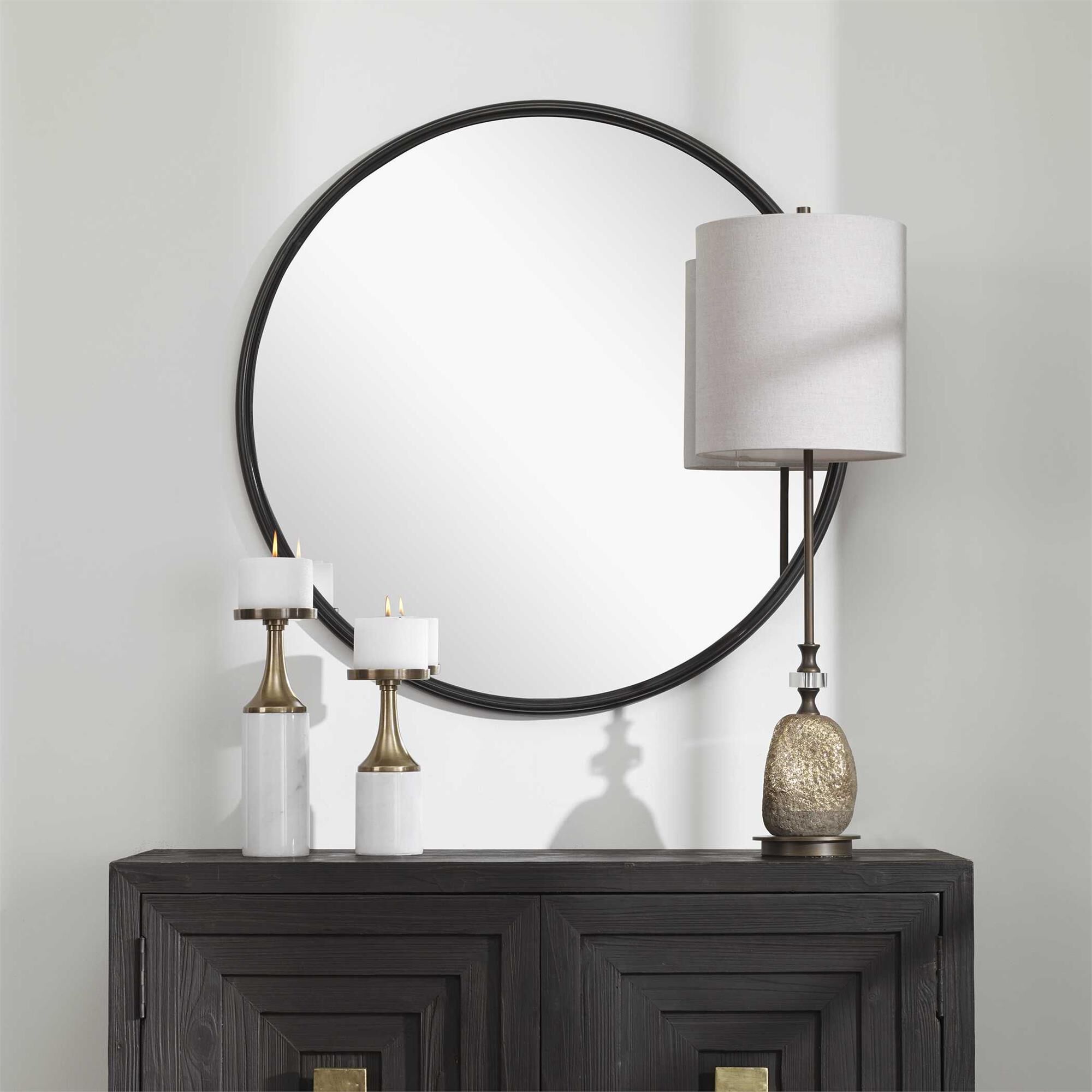 Uttermost Belham Round Iron Mirror Decorative Mirrors by Uttermost