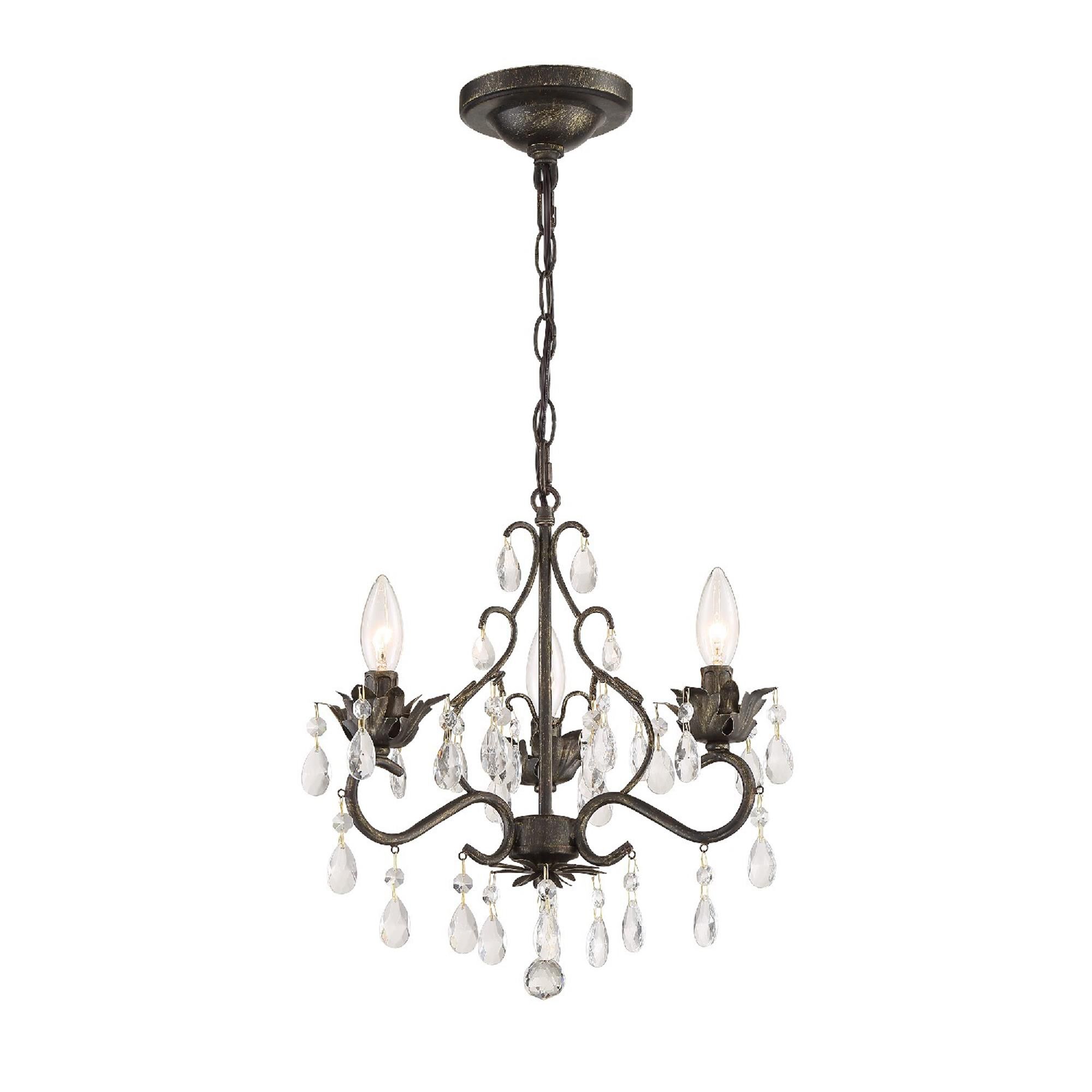 Shown in English Bronze finish and Clear Hand Cut crystal