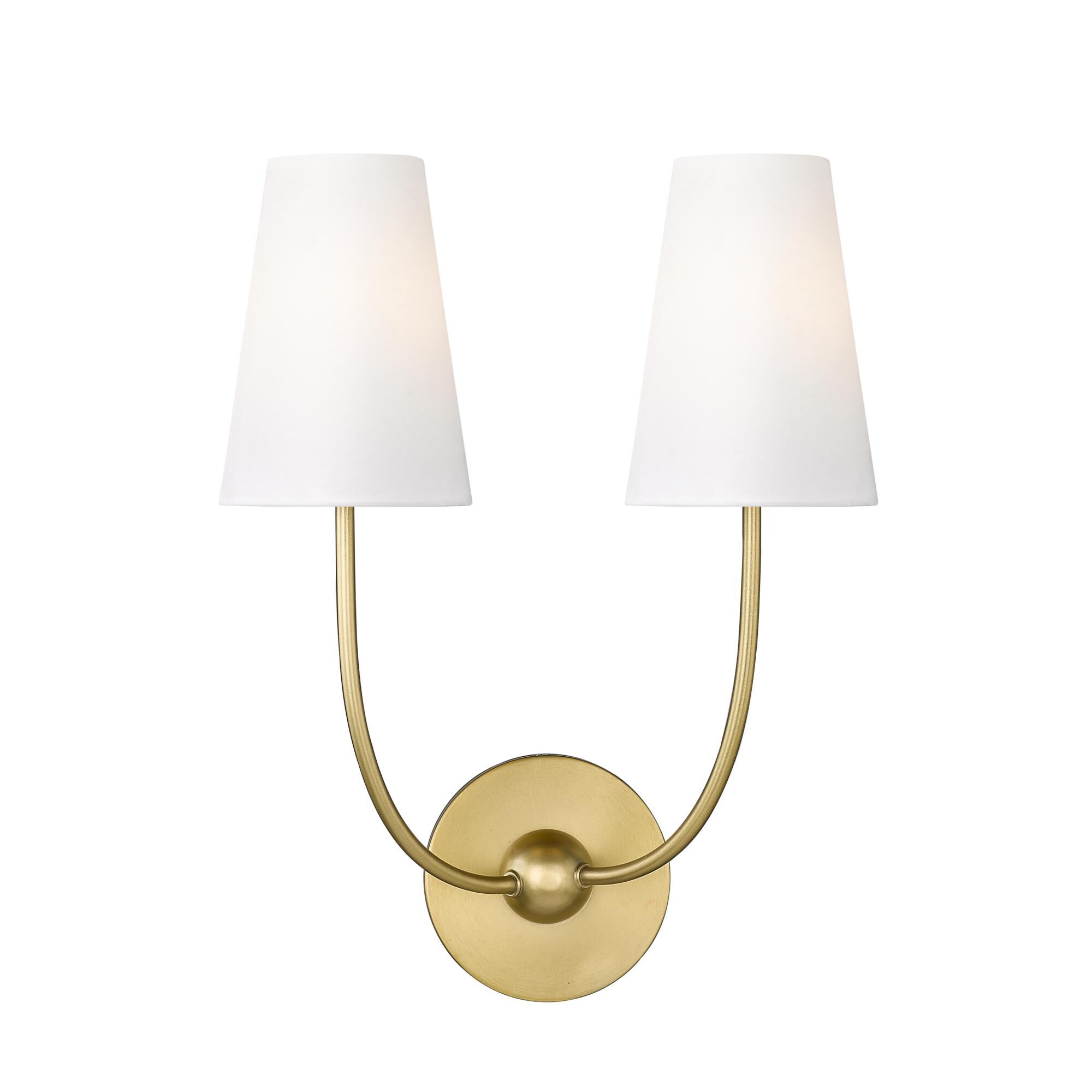 Shown in Rubbed Brass finish and White glass