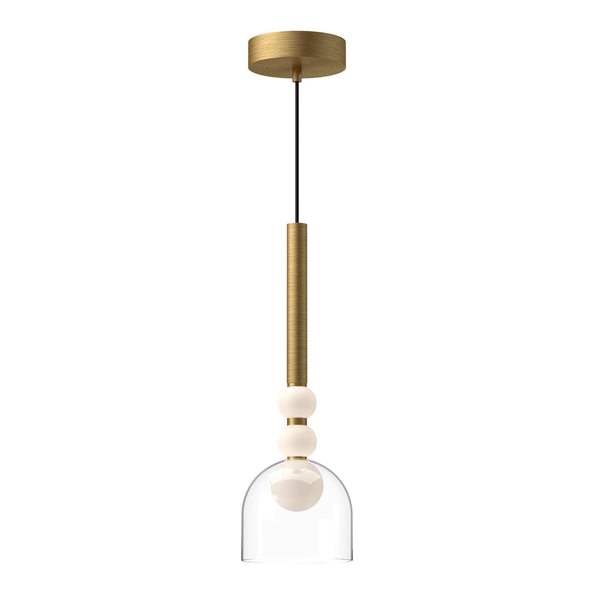 Shown in Brushed Gold/Clear Glass finish