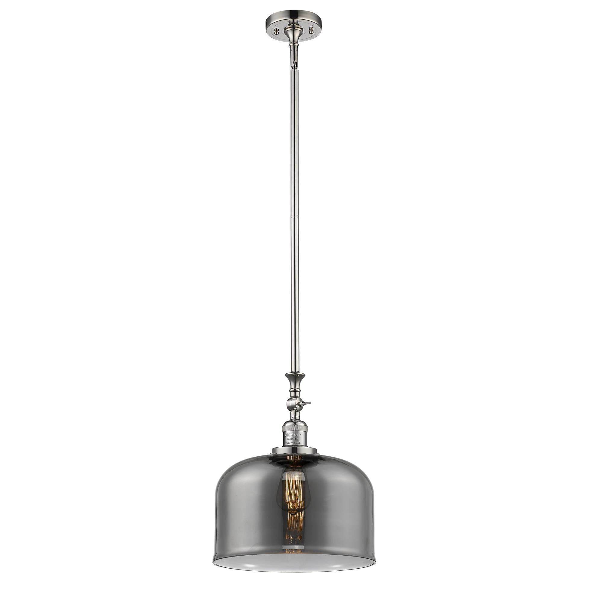 Shown in Polished Nickel finish and Plated Smoke glass