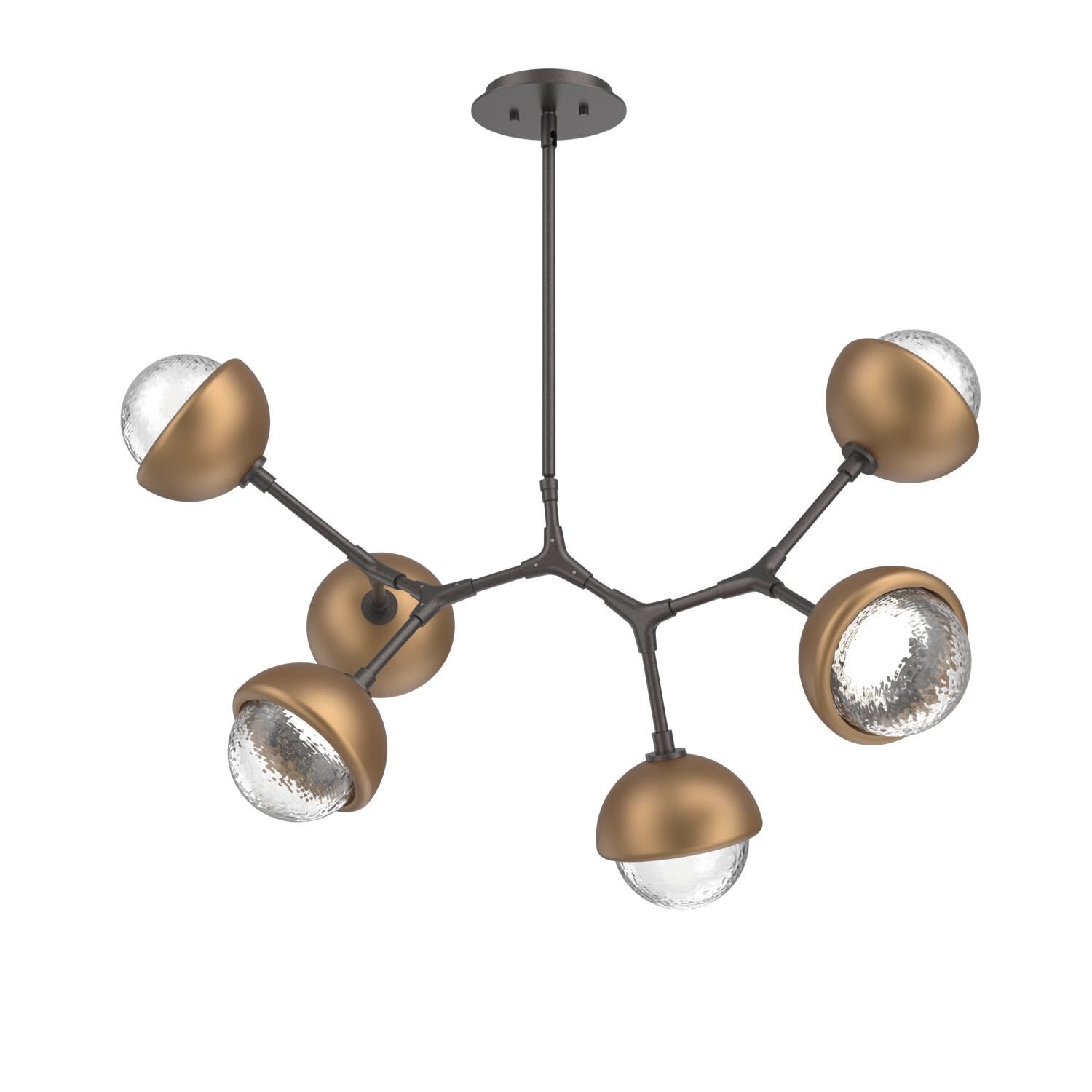 Shown in Graphite finish and Clear glass and Novel Brass accent