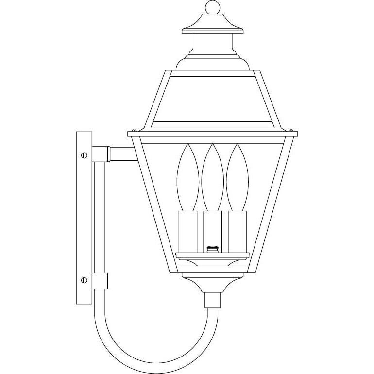 Inverness 18 Inch Tall 3 Light Outdoor Wall Light by Arroyo Craftsman