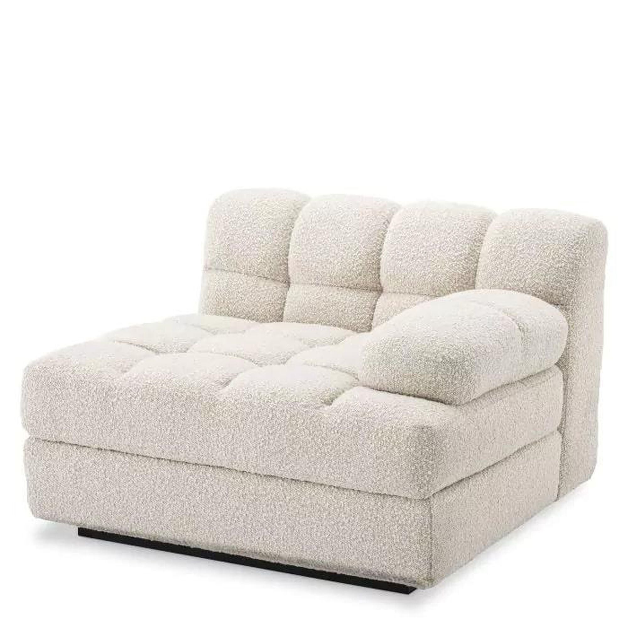 Shown in Boucle Cream with Black Base finish
