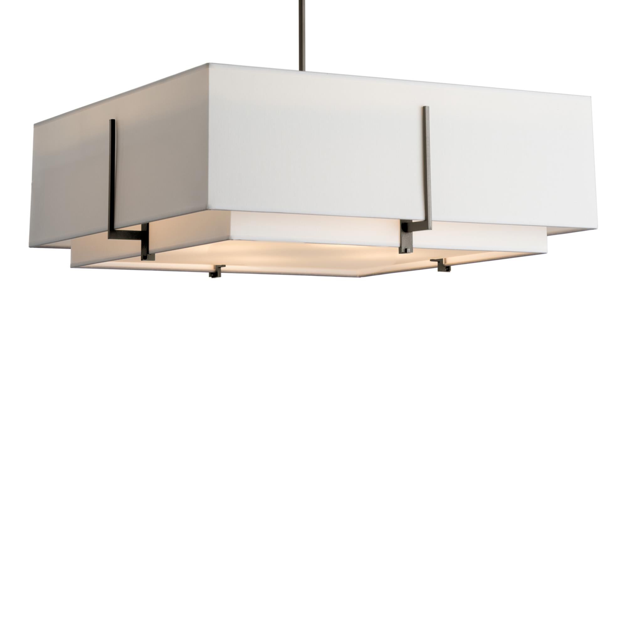 Shown in Oil Rubbed Bronze finish and Natural Anna Inner - Natural Anna Outer shade