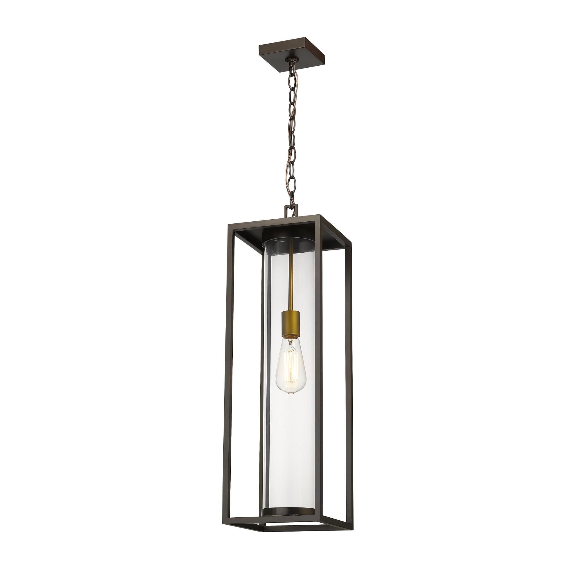 Shown in Deep Bronze + Outdoor Brass finish and Glass shade