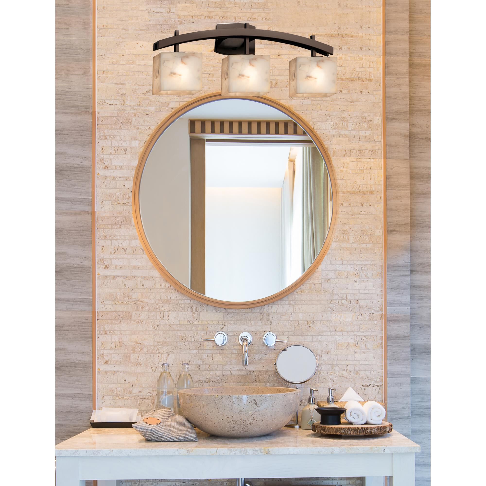 Alabaster Rocks! 25 Inch 3 Light Bath Vanity Light by Justice Design Group