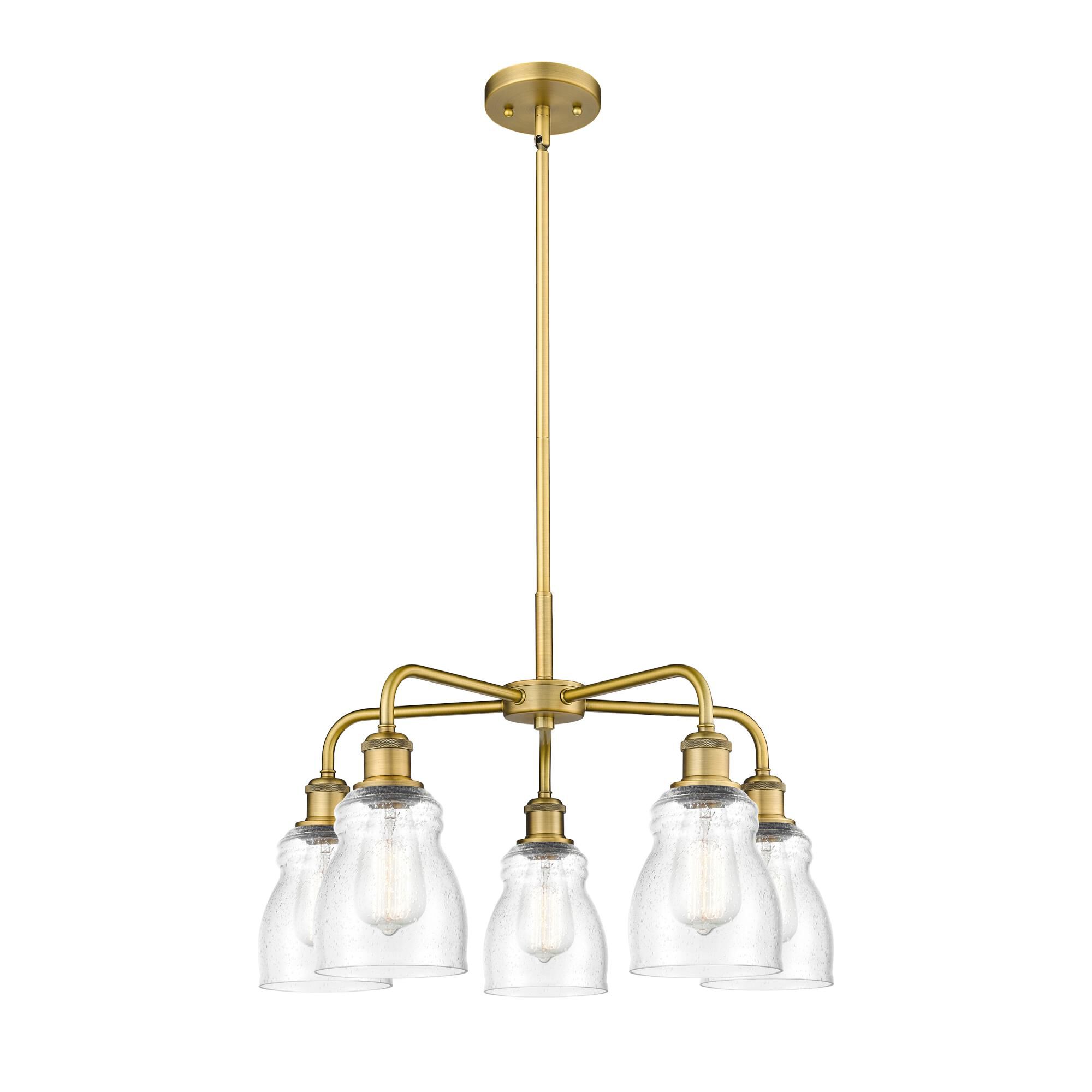 Shown in Brushed Brass finish and Seedy glass