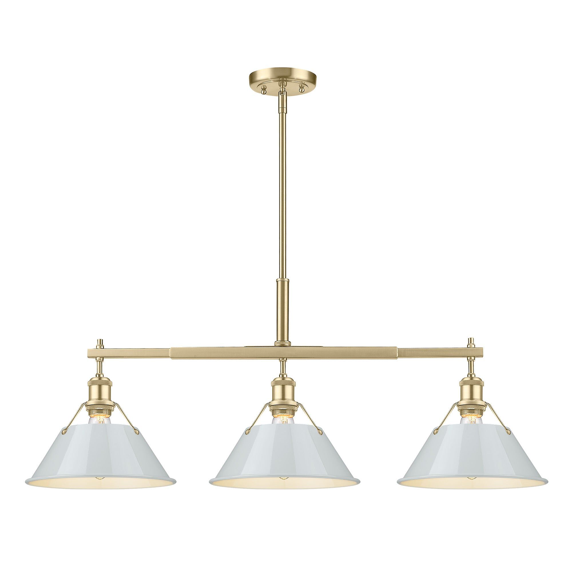 Shown in Brushed Champagne Bronze finish and Without Glass glass and Dusky Blue shade