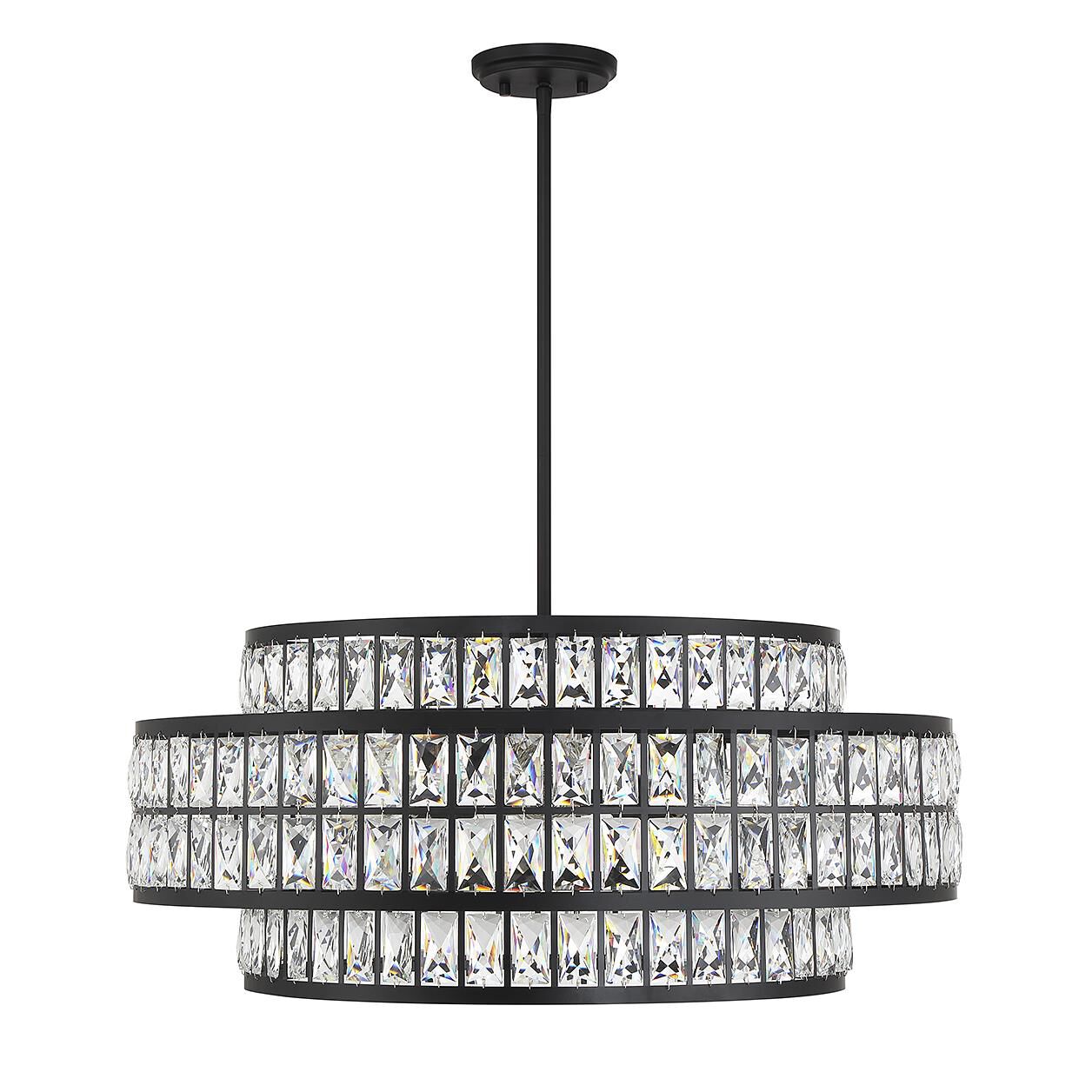 Shown in Matte Black finish and Clear crystal