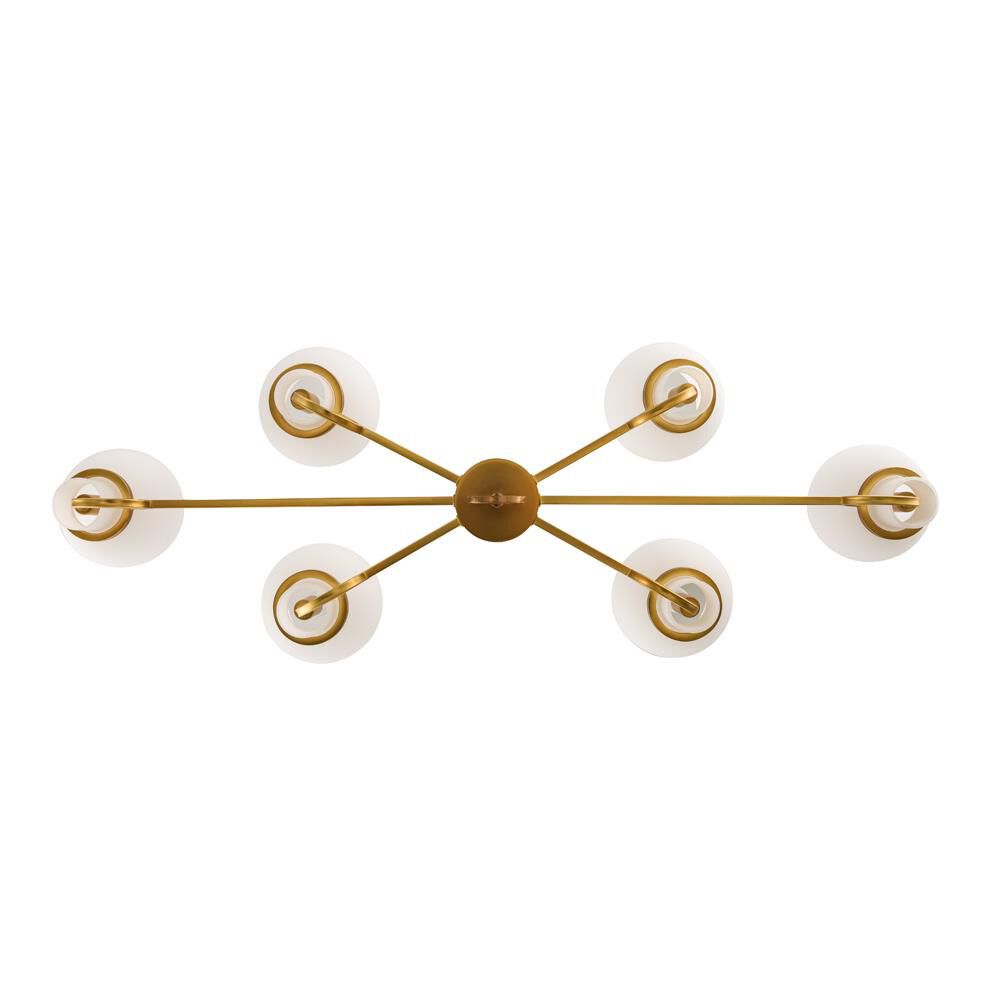 Shown in Winter Brass finish and White Opal glass