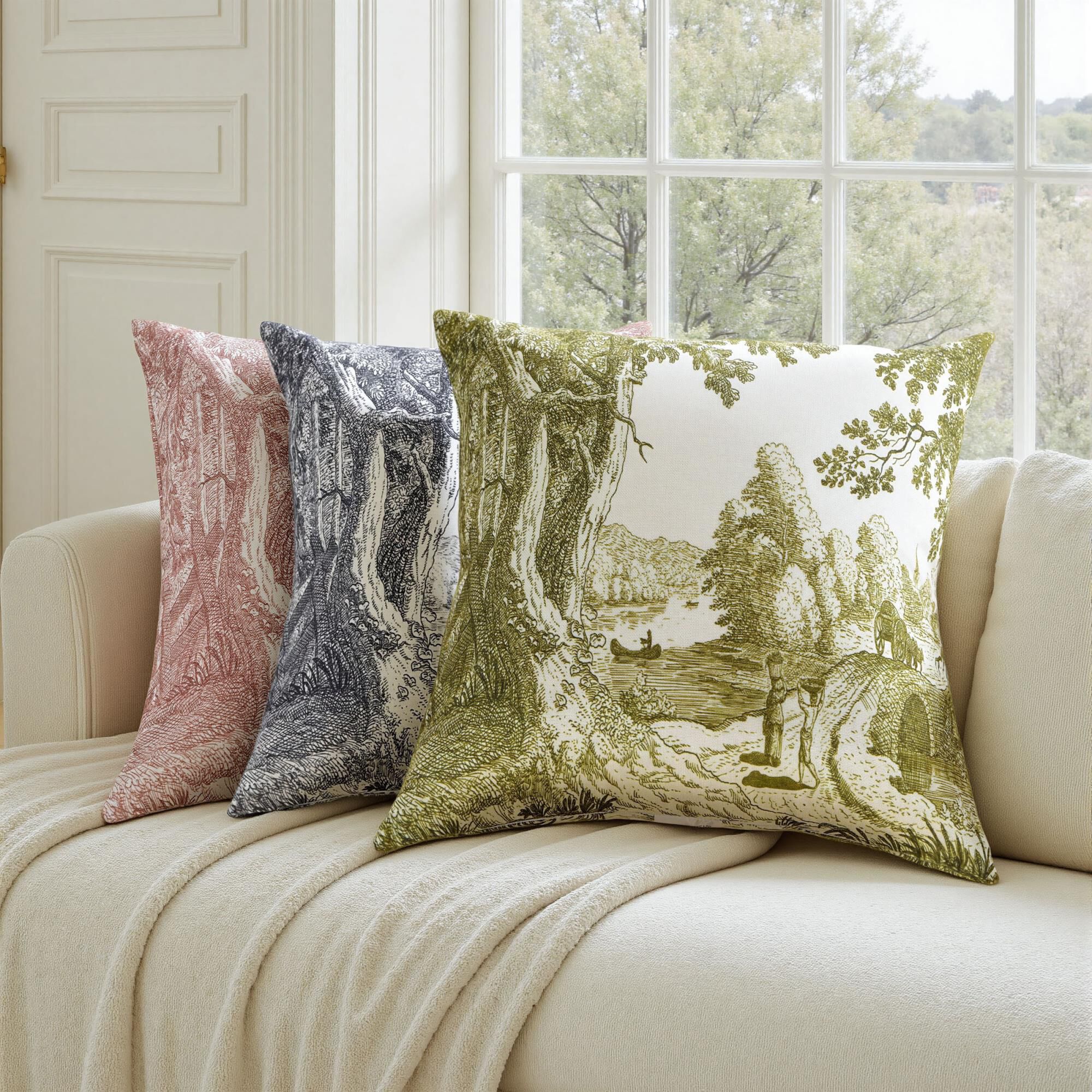 Dann Foley Reverie Toile 24 Inch Decorative Pillow by Stylecraft