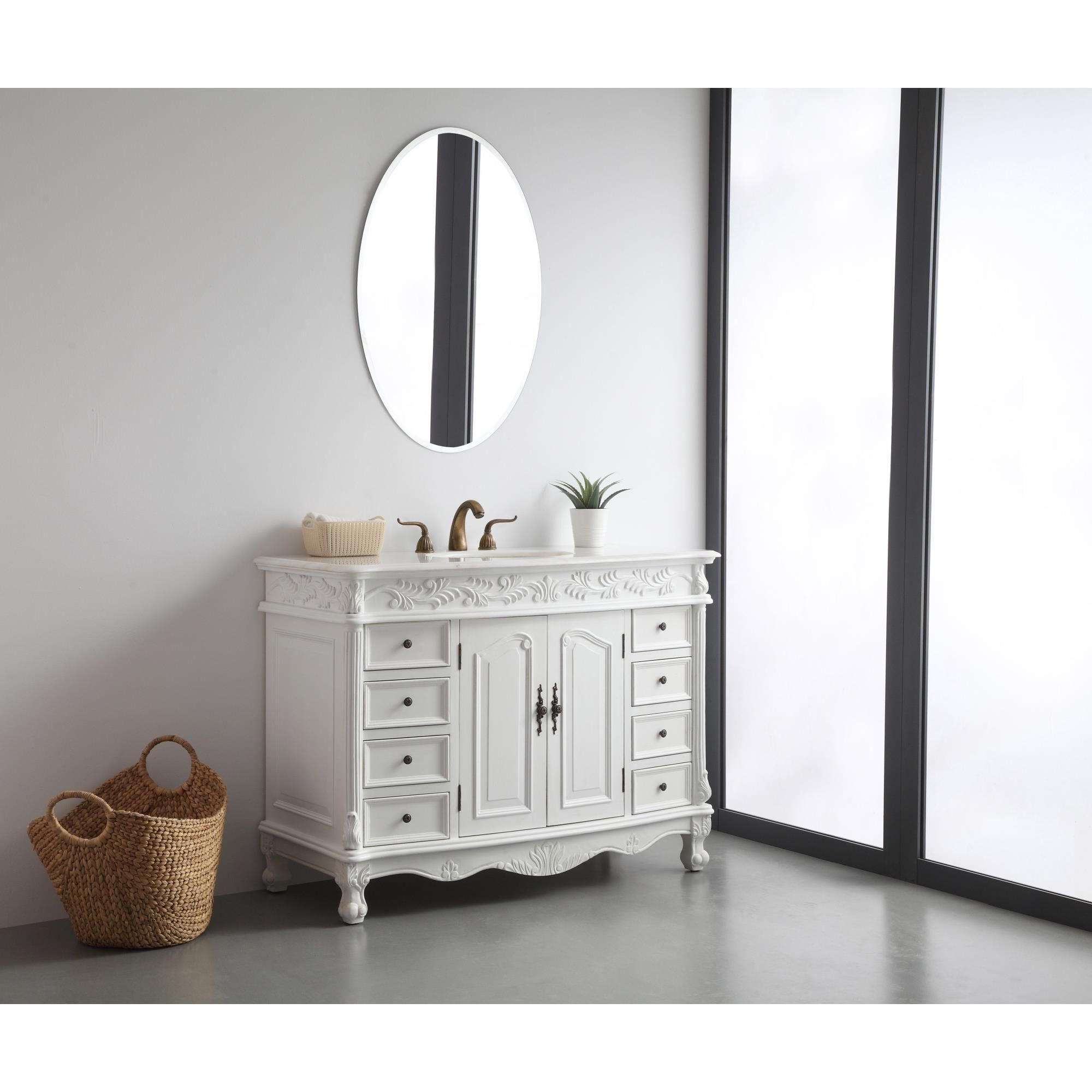 Shown in Antique White finish