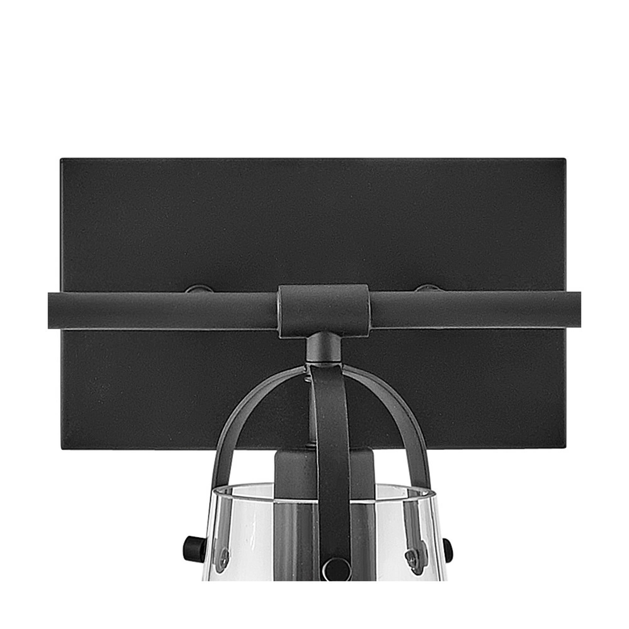 Shown in Black finish and Clear glass