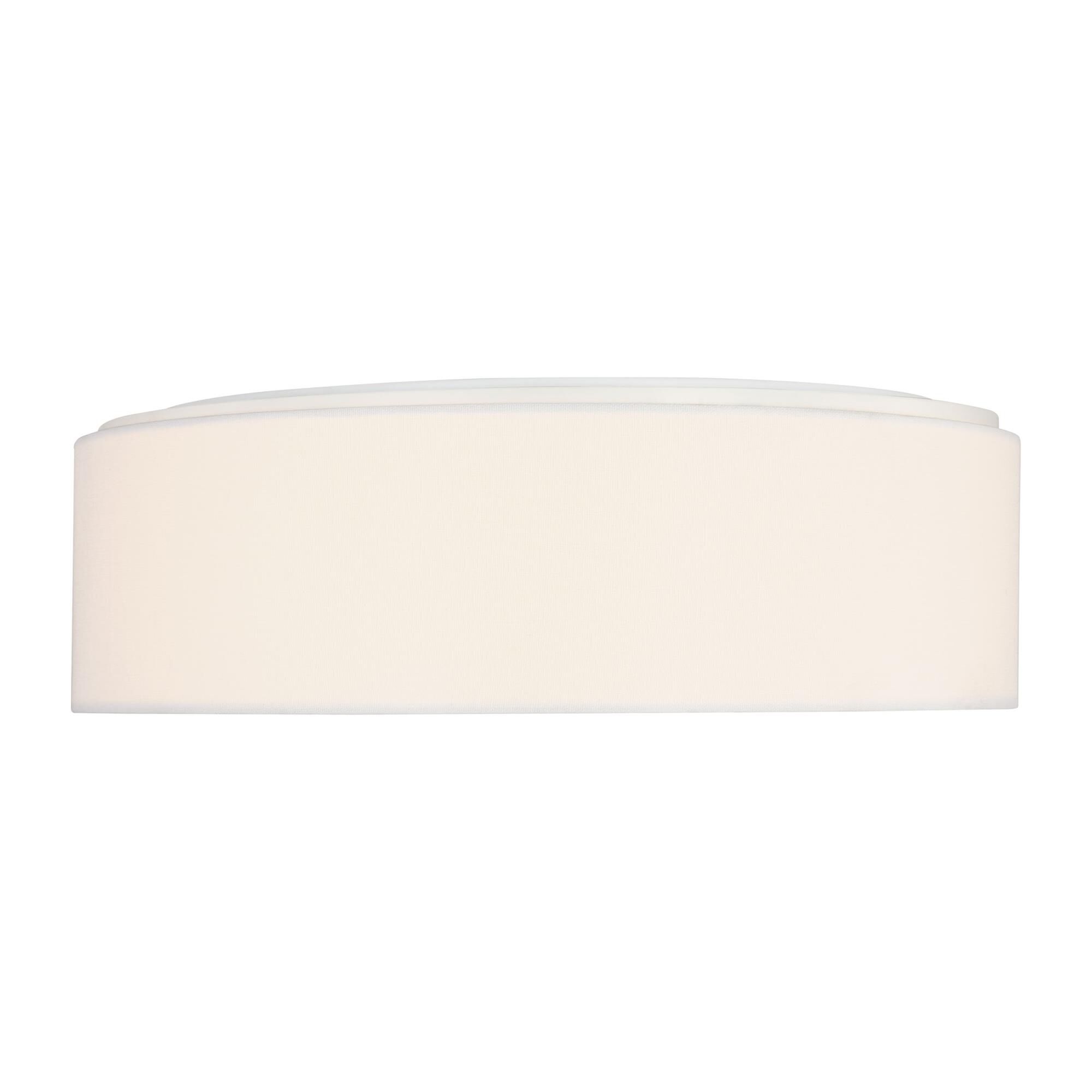 Shown in Matte White finish and White Linen Fabric shade