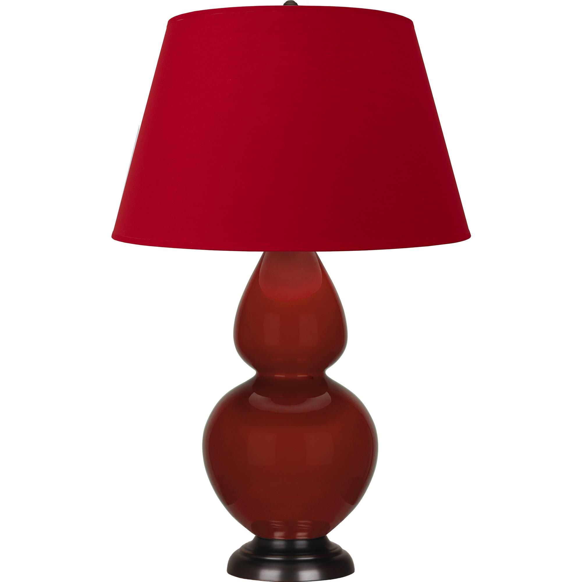 Shown in Oxblood Glazed finish and Rose Red with Ink Black Lining shade and Deep Patina Bronze accent