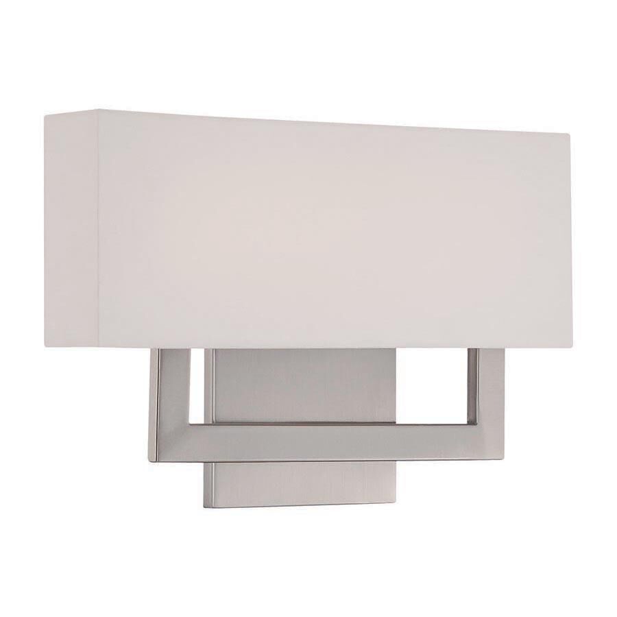Shown in Brushed Nickel finish and Trimless Fabric shade