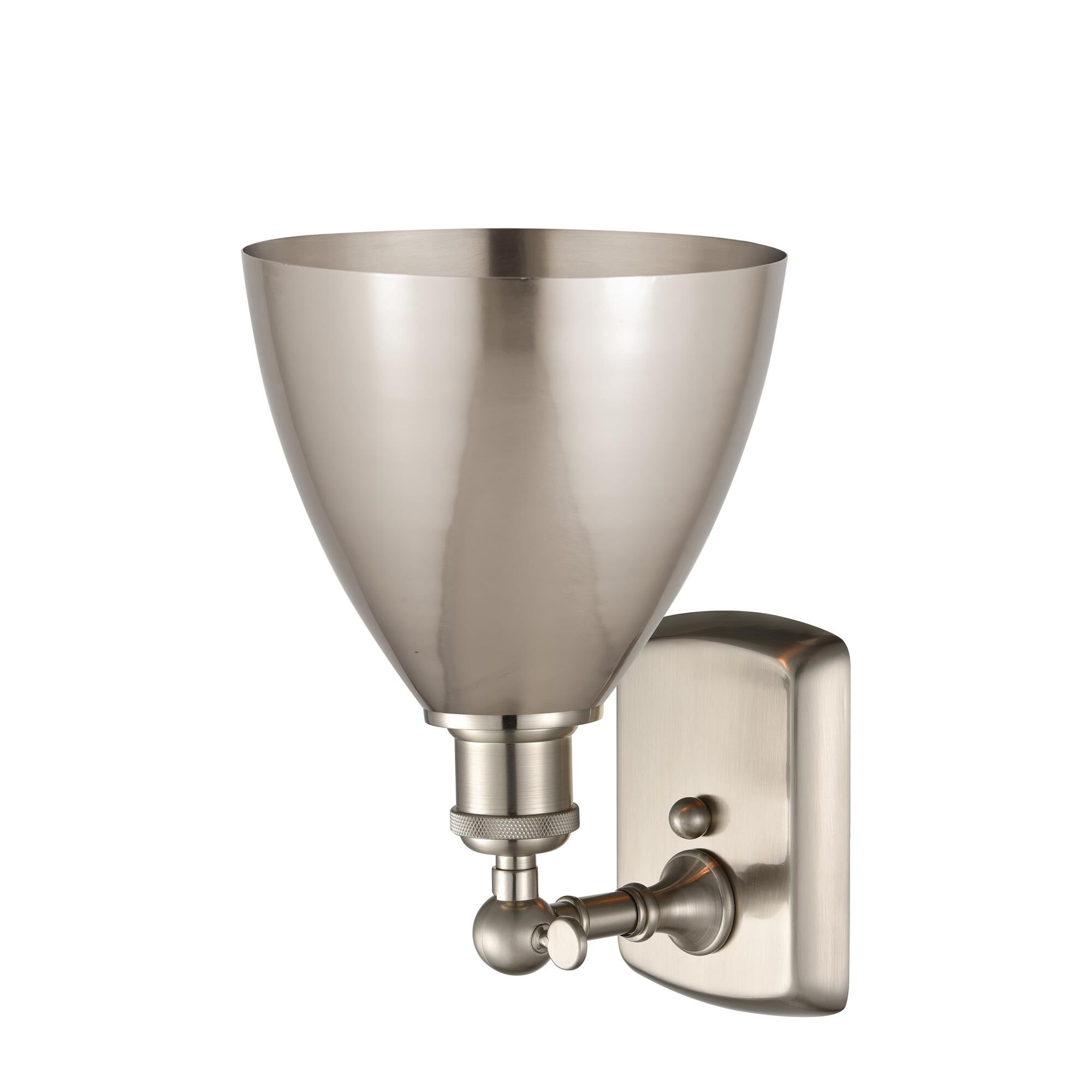 Shown in Brushed Satin Nickel finish and Brushed Satin Nickel Ballston Dome shade