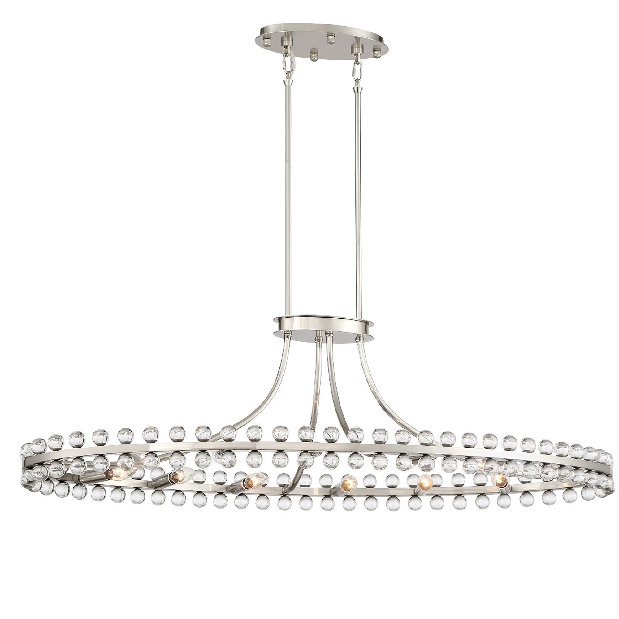 Shown in Brushed Nickel finish and Spheres glass