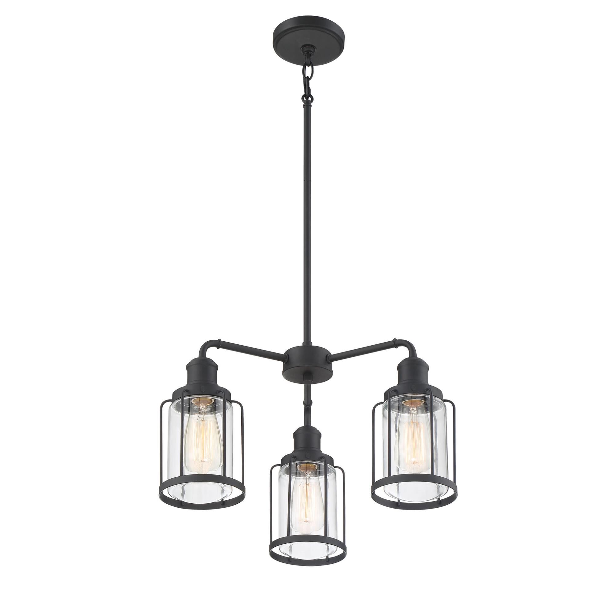 Ludlow 20 Inch 3 Light Mini Chandelier by Quoizel