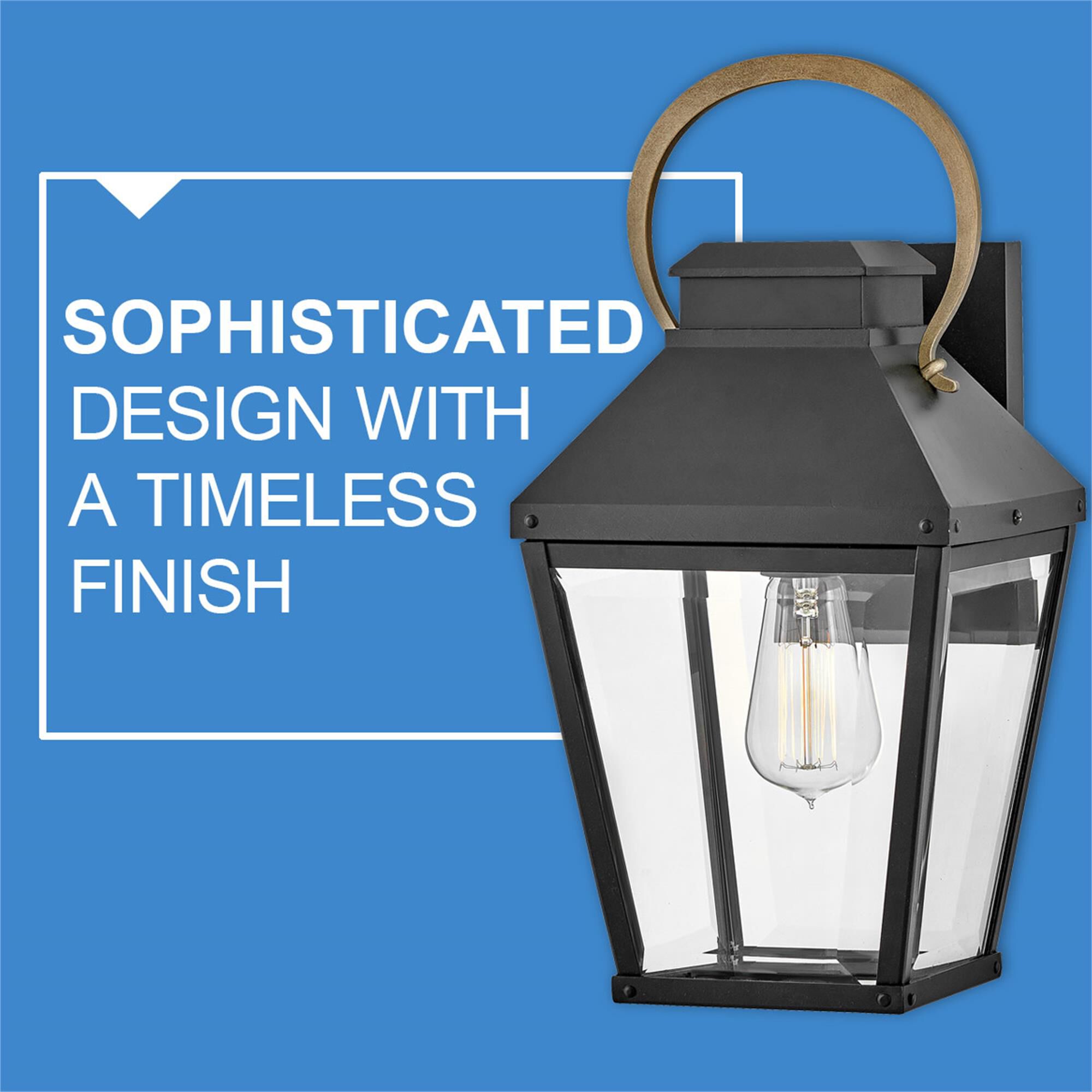 Shown in Black with Burnished Bronze Accents finish and Clear Beveled glass