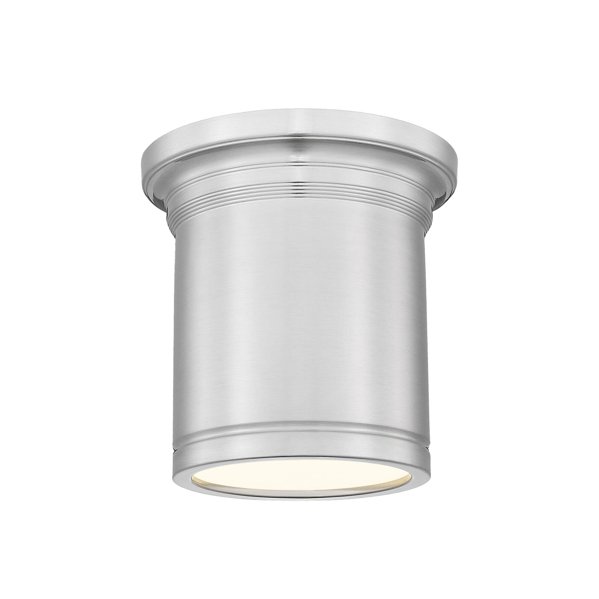 Shown in Brushed Nickel finish and White glass