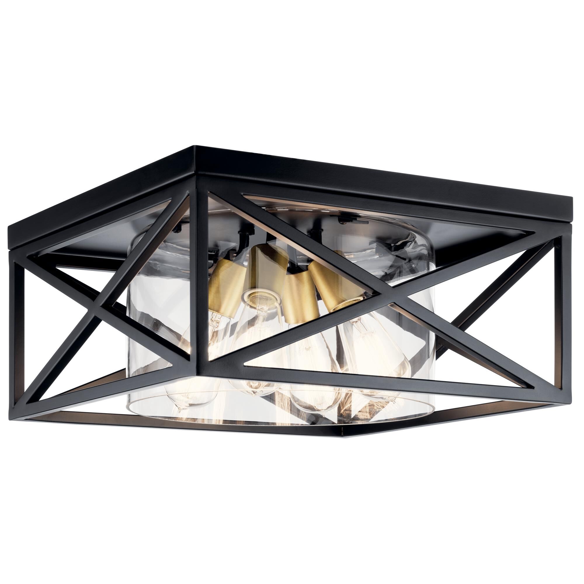 Shown in Black finish and Clear glass