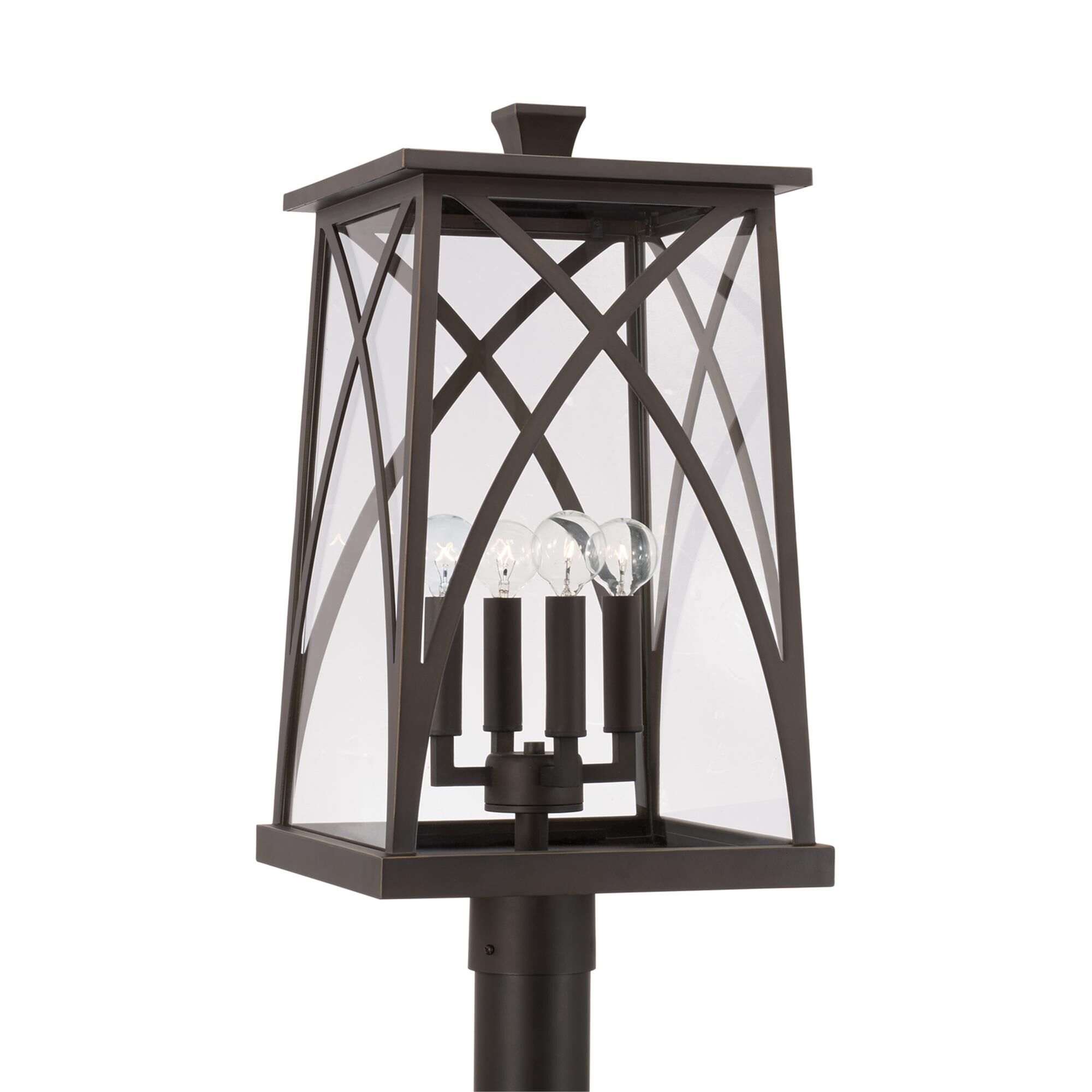 Shown in Oiled Bronze finish and Clear glass