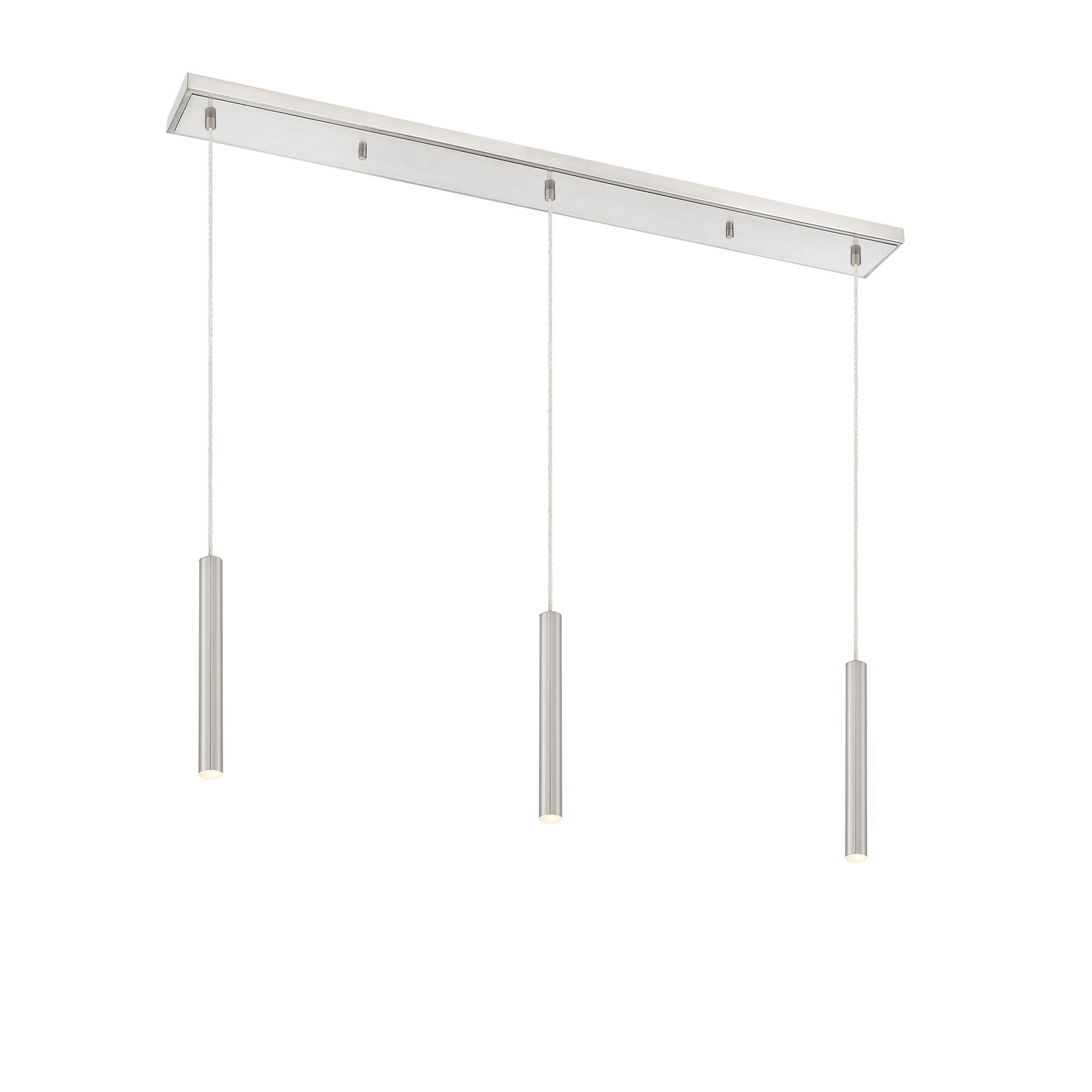 Shown in Brushed Nickel finish and Steel glass and Steel shade