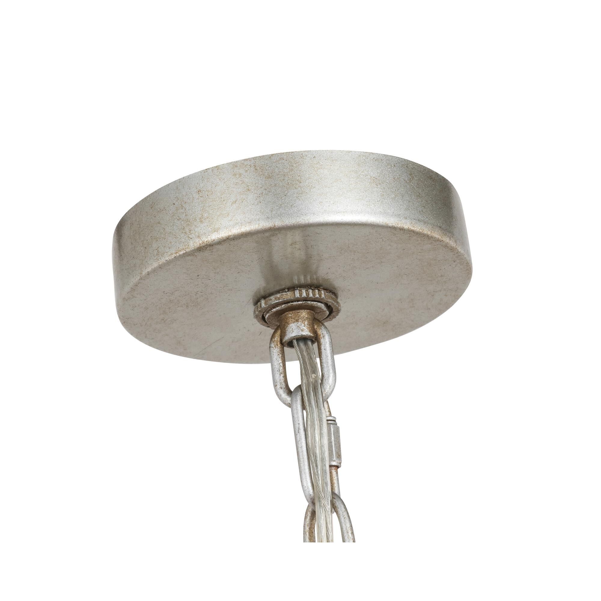 Shown in Vintage Silver finish and Silver Metal shade